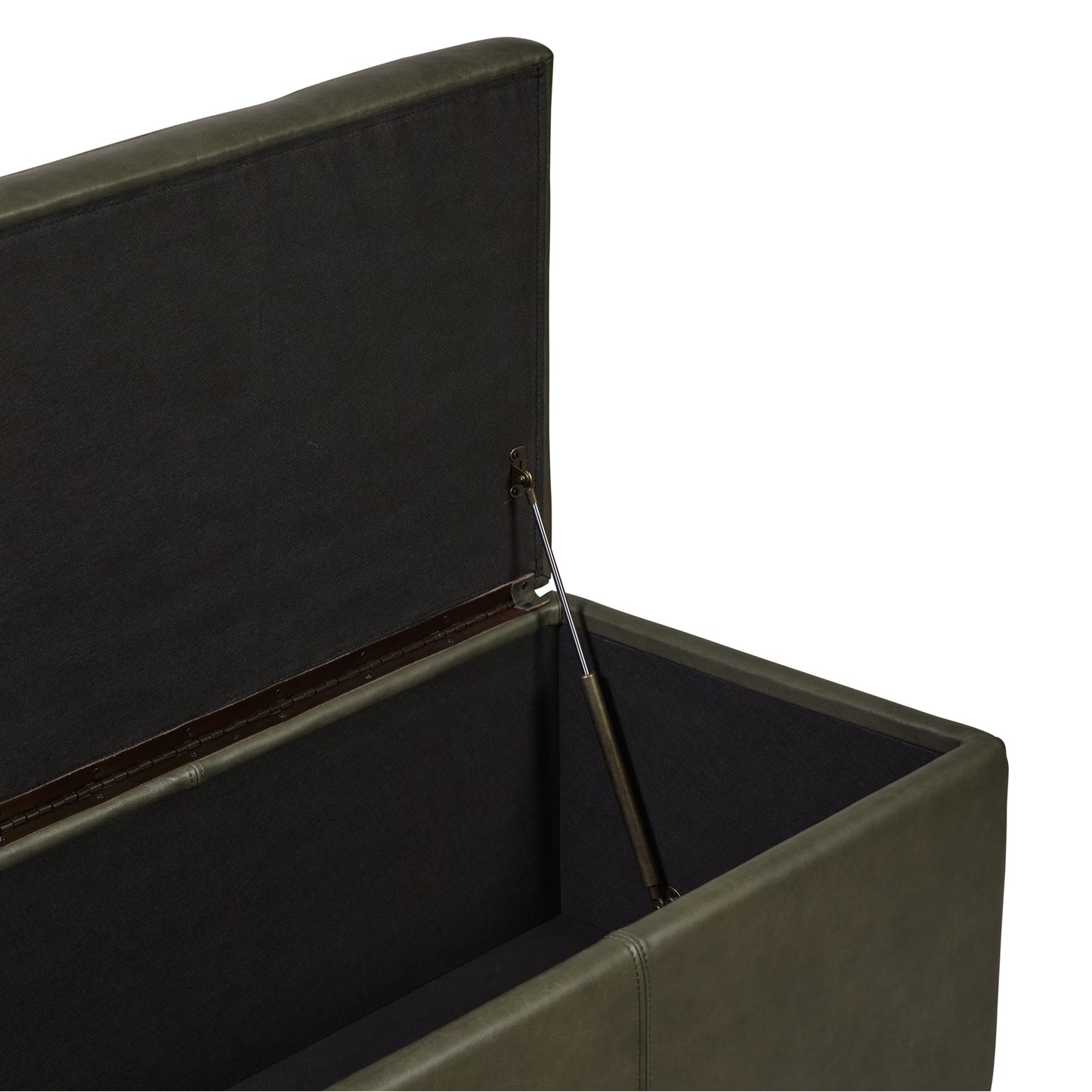 Senja Leather Storage Ottoman | Olivine Green