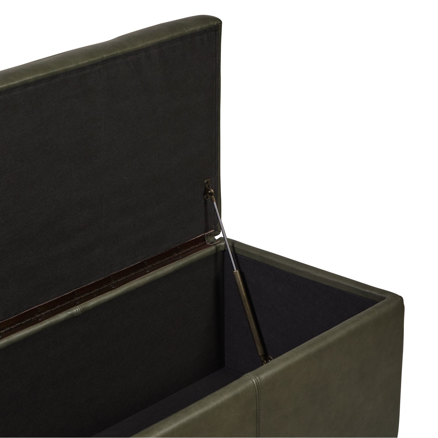 Senja Leather Storage Ottoman | Olivine Green 
