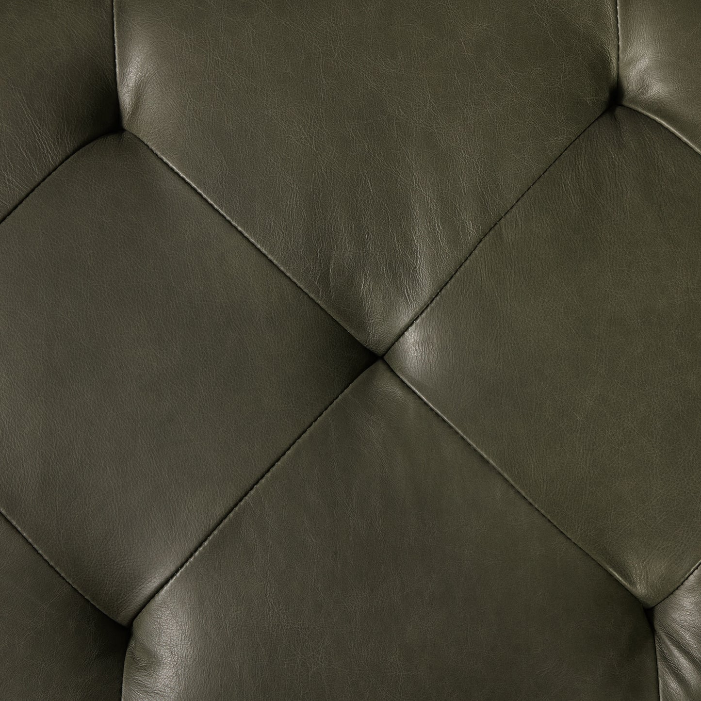 Senja Leather Storage Ottoman | Olivine Green