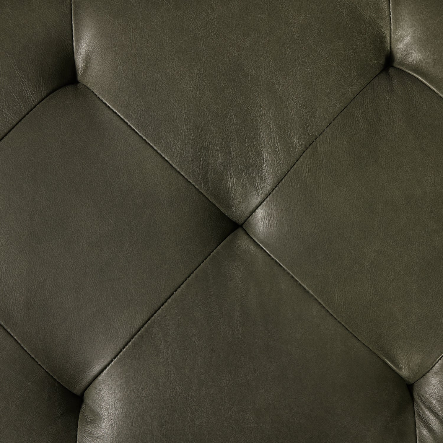 Senja Leather Storage Ottoman | Olivine Green 