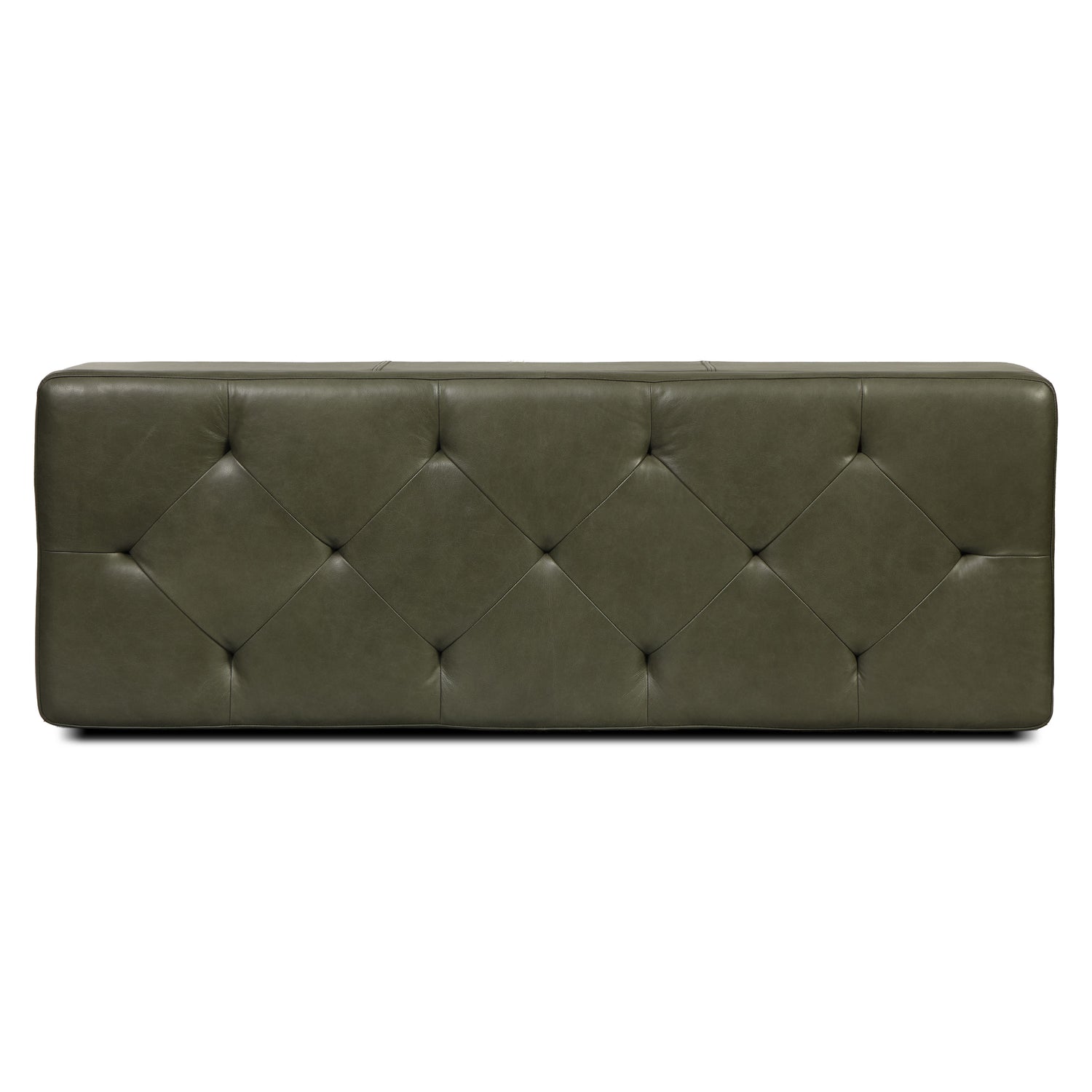 Senja Leather Storage Ottoman | Olivine Green 