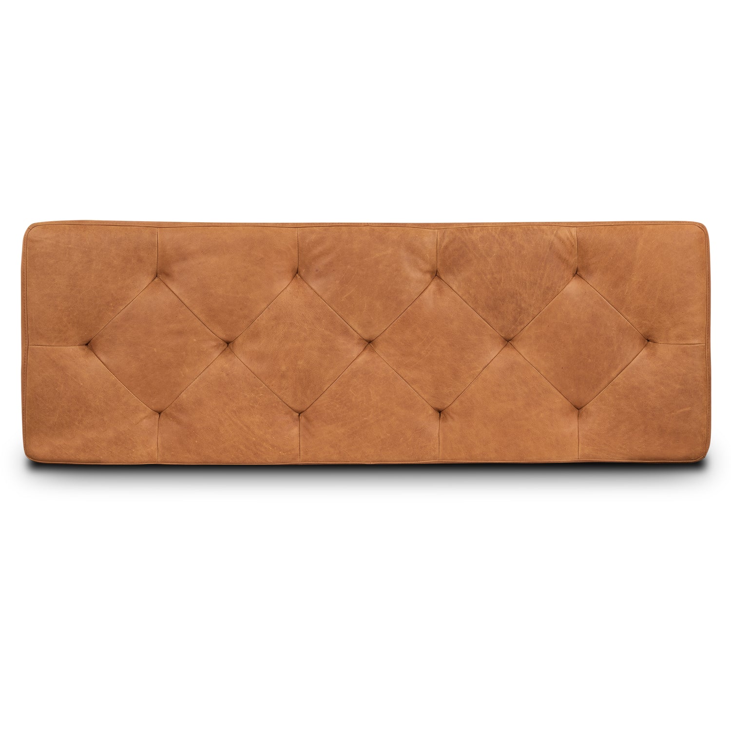 Senja Leather Storage Ottoman | Cognac Tan 