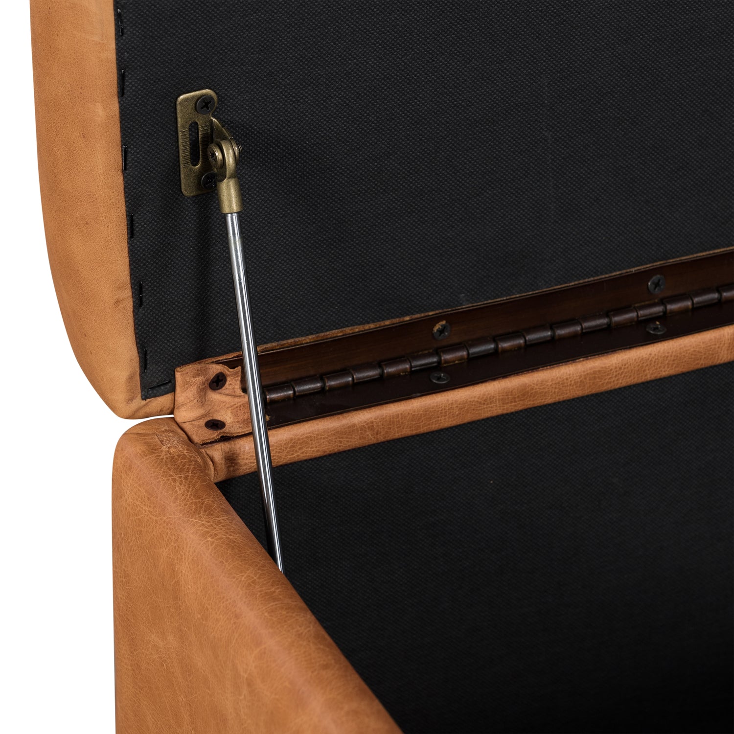 Senja Leather Storage Ottoman | Cognac Tan 