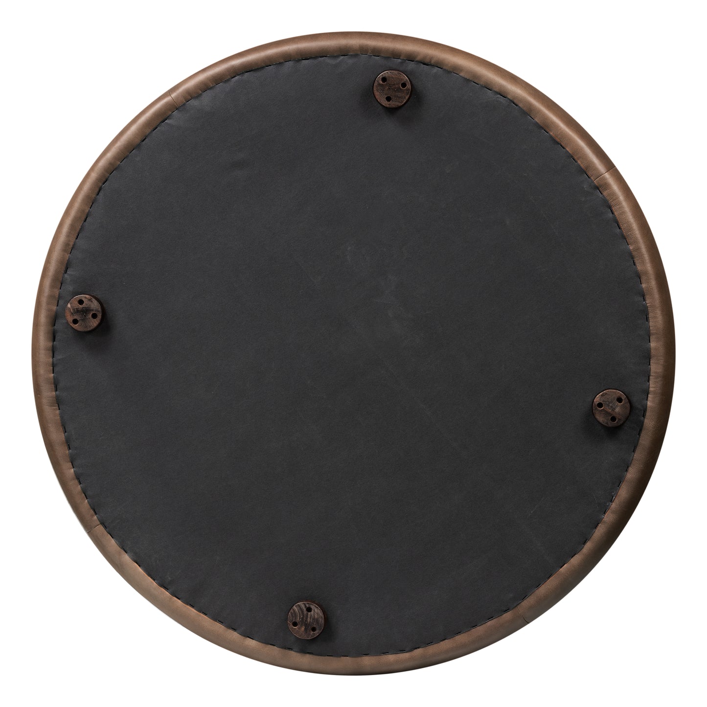Ascot Leather Ottoman | Cocoa Brown