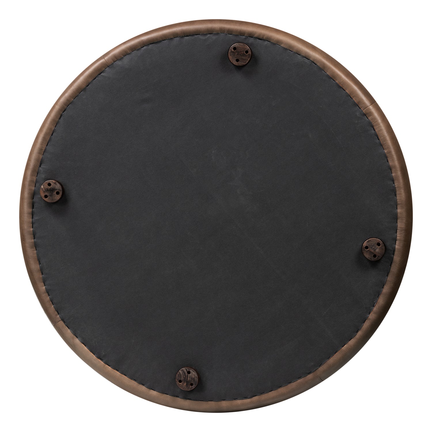 Ascot Leather Ottoman | Cocoa Brown 