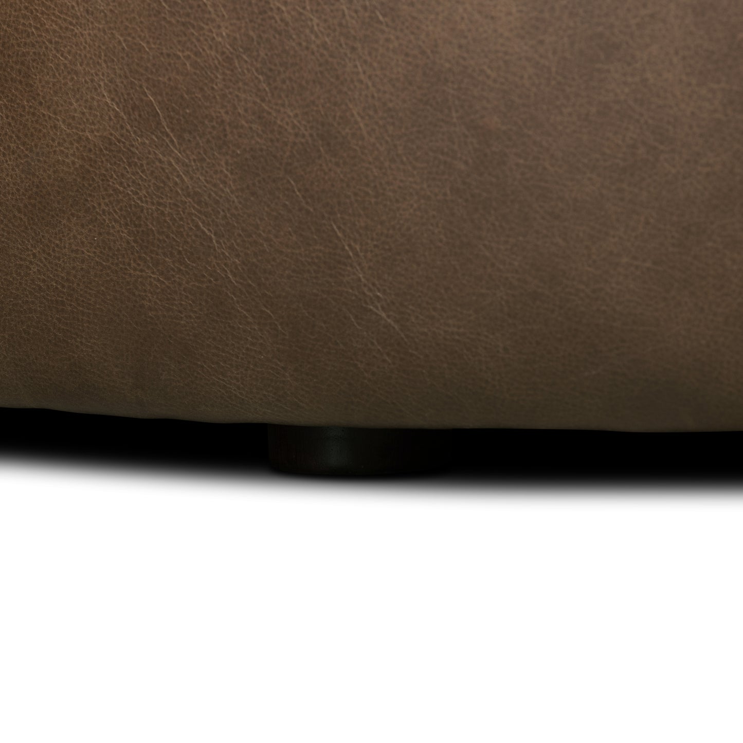 Ascot Leather Ottoman | Cocoa Brown