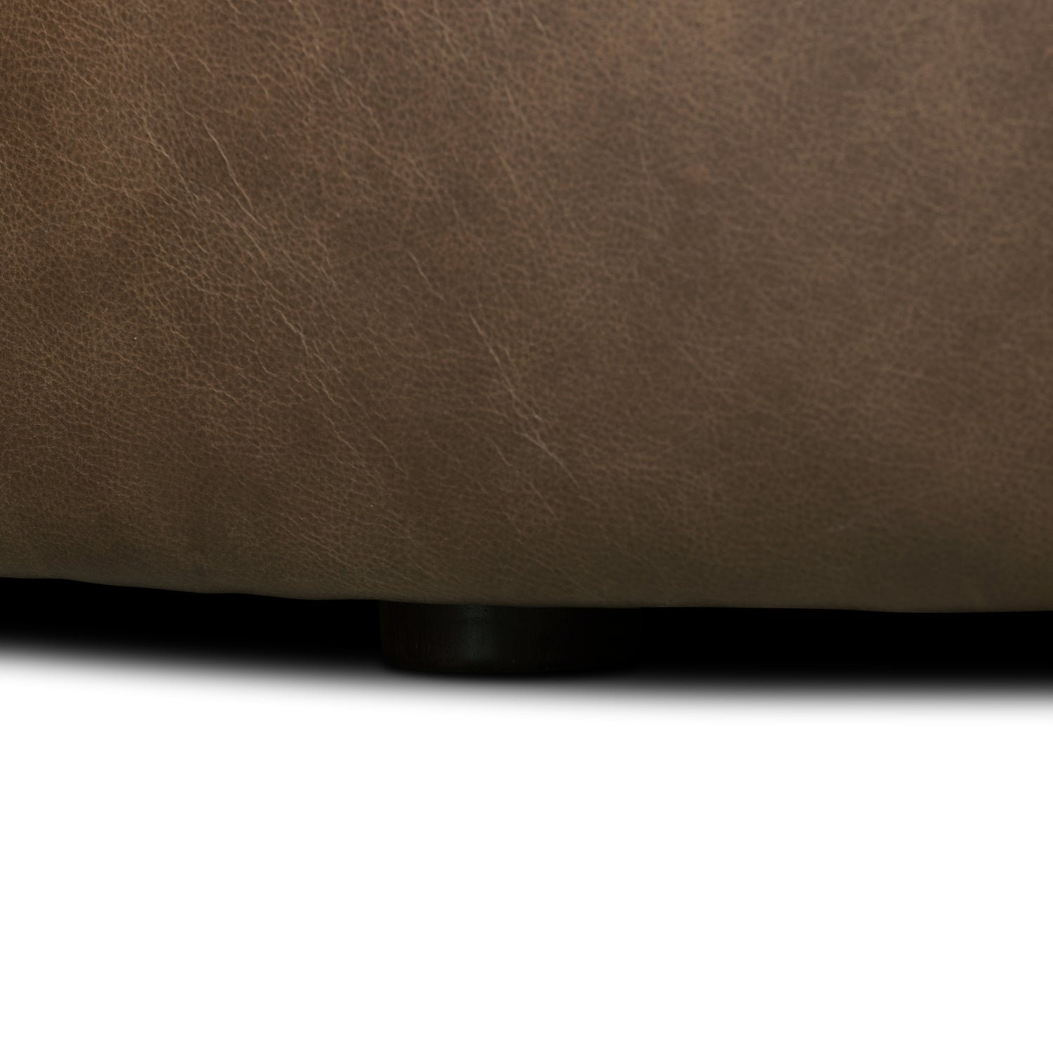 Ascot Leather Ottoman | Cocoa Brown 
