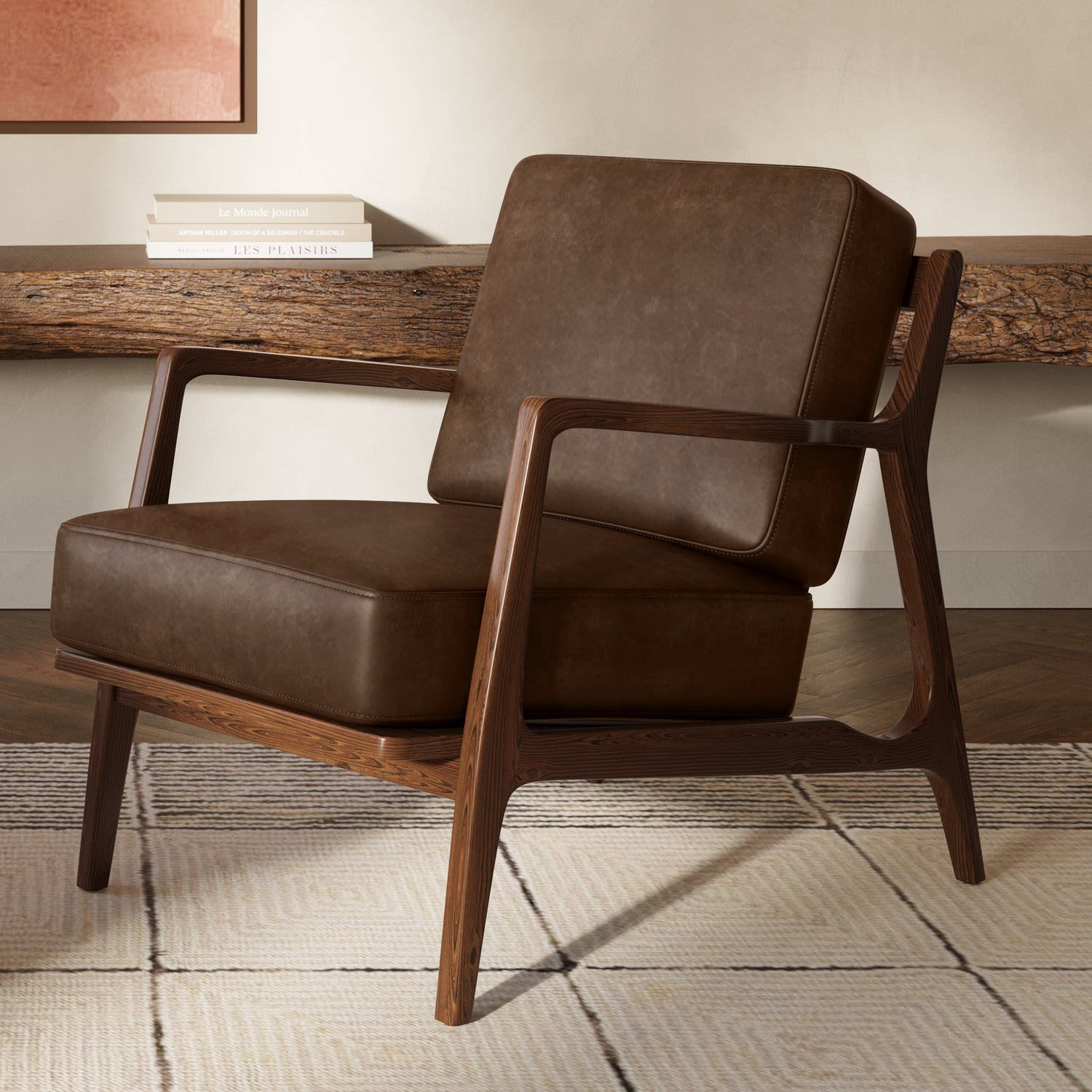 Verity Leather Lounge Chair | Cocoa Brown lifestyle_image