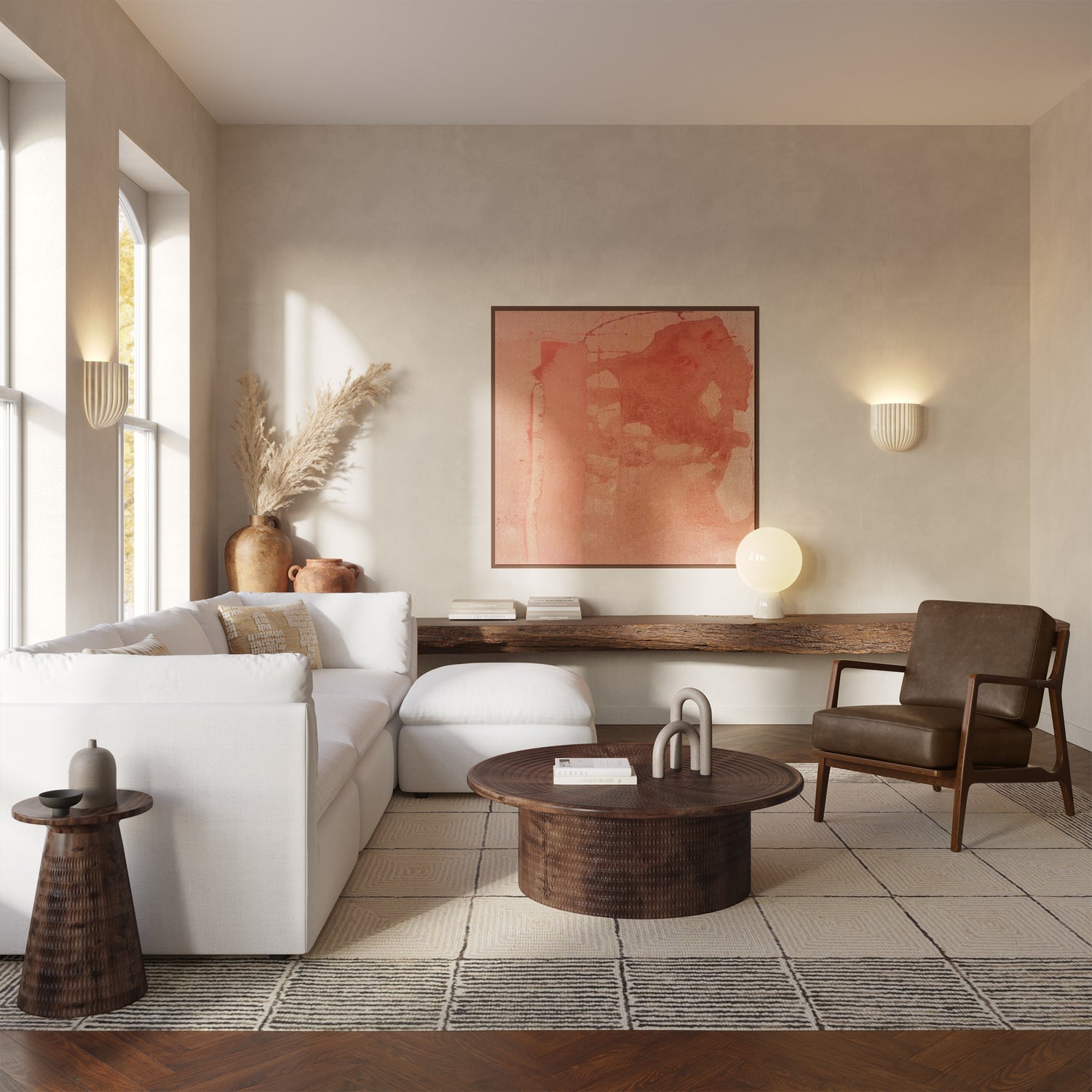 Verity Leather Lounge Chair | Cocoa Brown 
