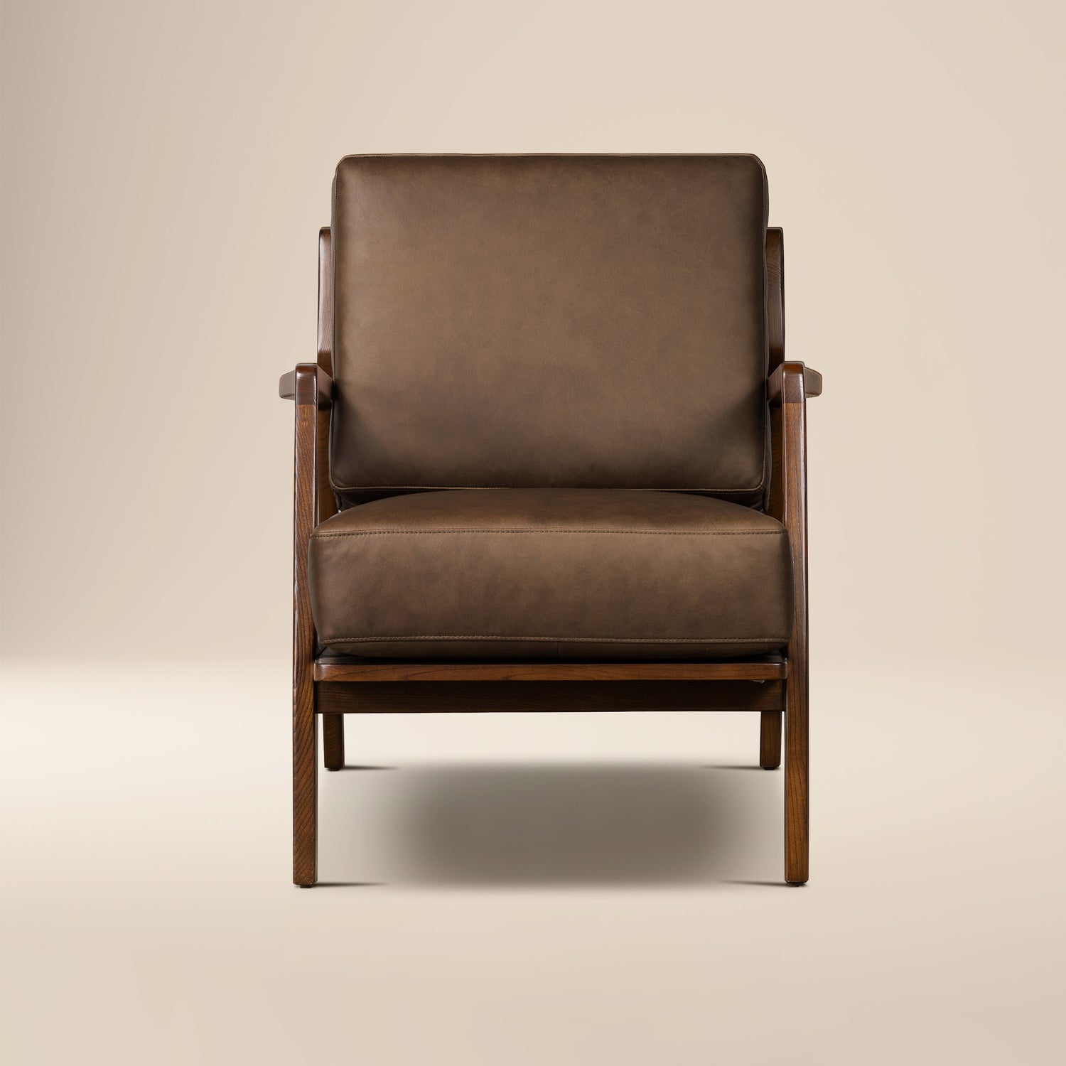 Verity Leather Lounge Chair | Cocoa Brown 