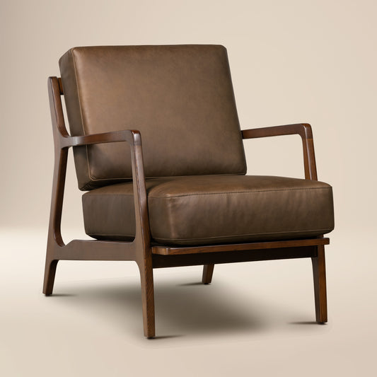 Verity Leather Lounge Chair | Cocoa Brown