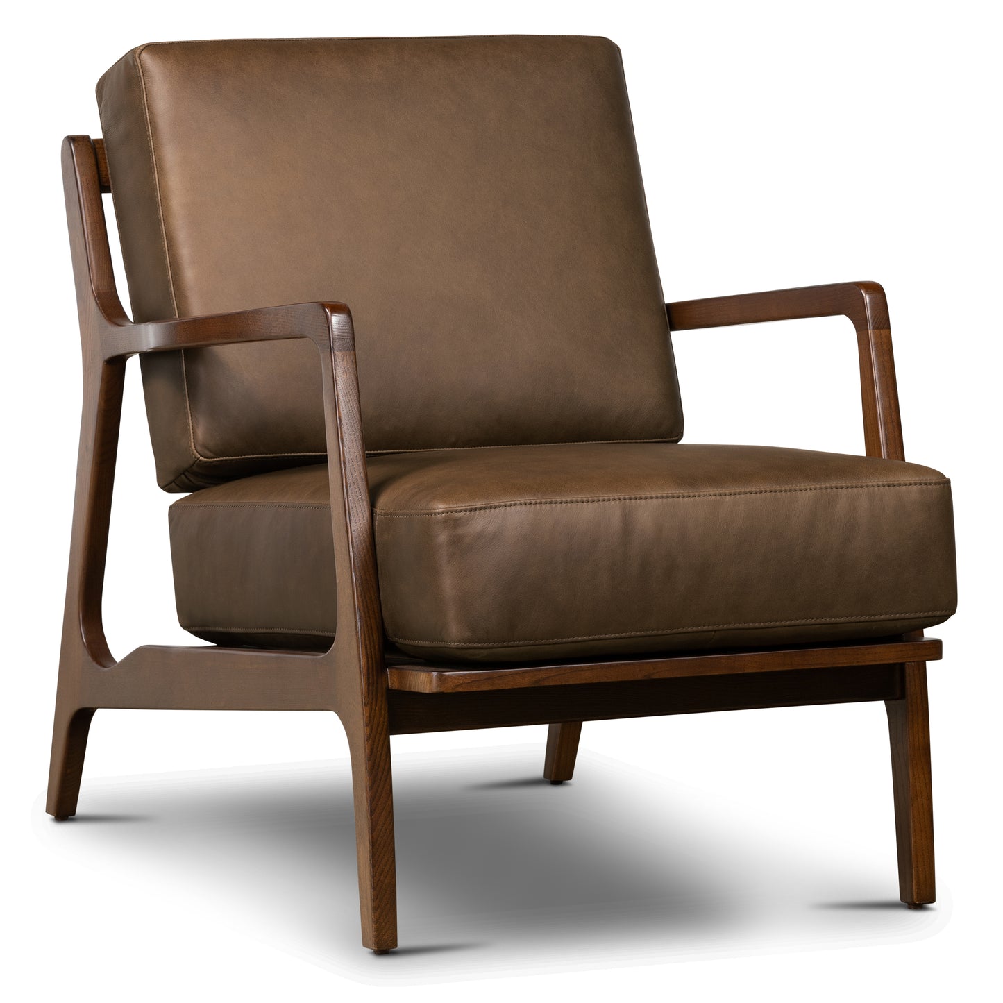 Verity Leather Lounge Chair | Cocoa Brown