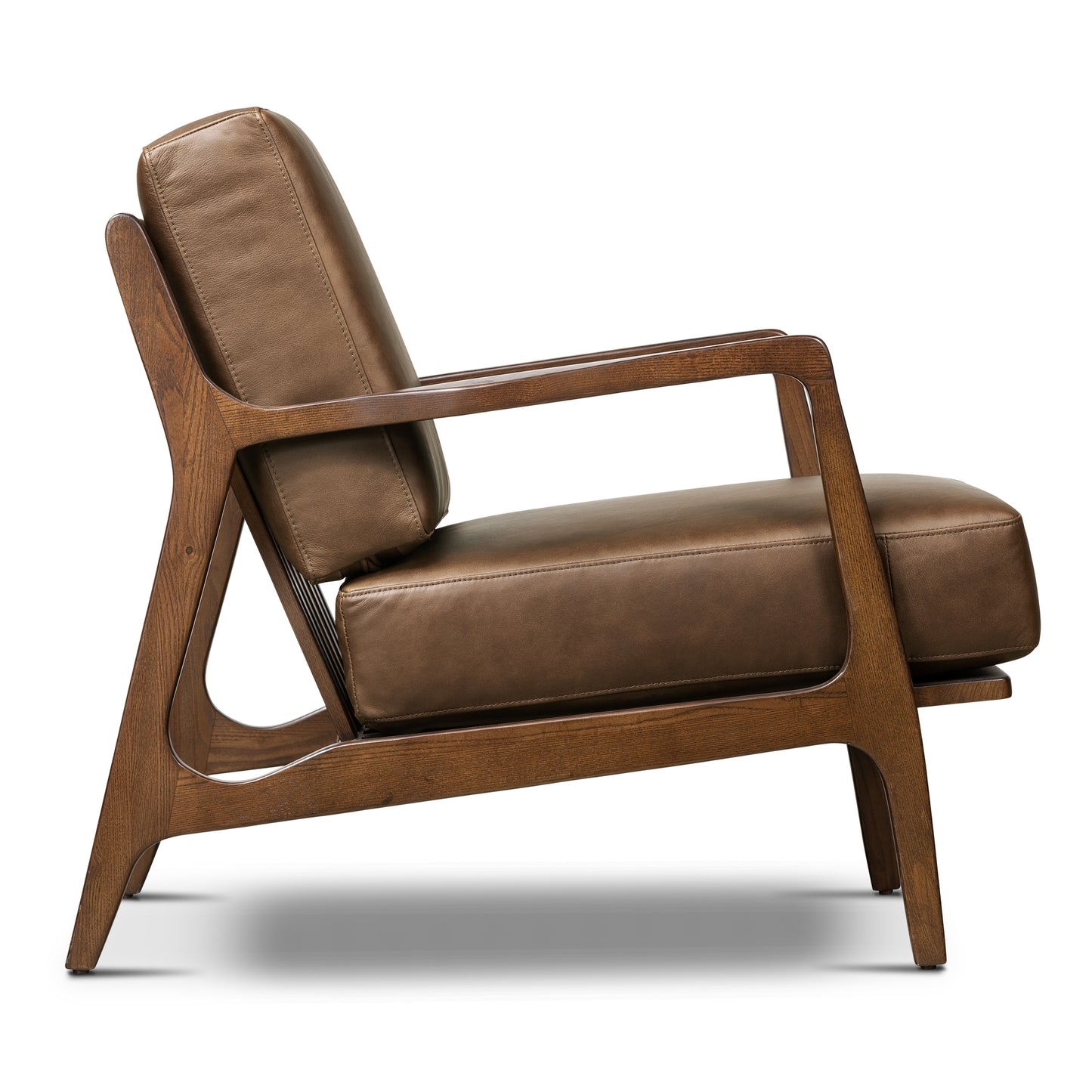 Verity Leather Lounge Chair | Cocoa Brown