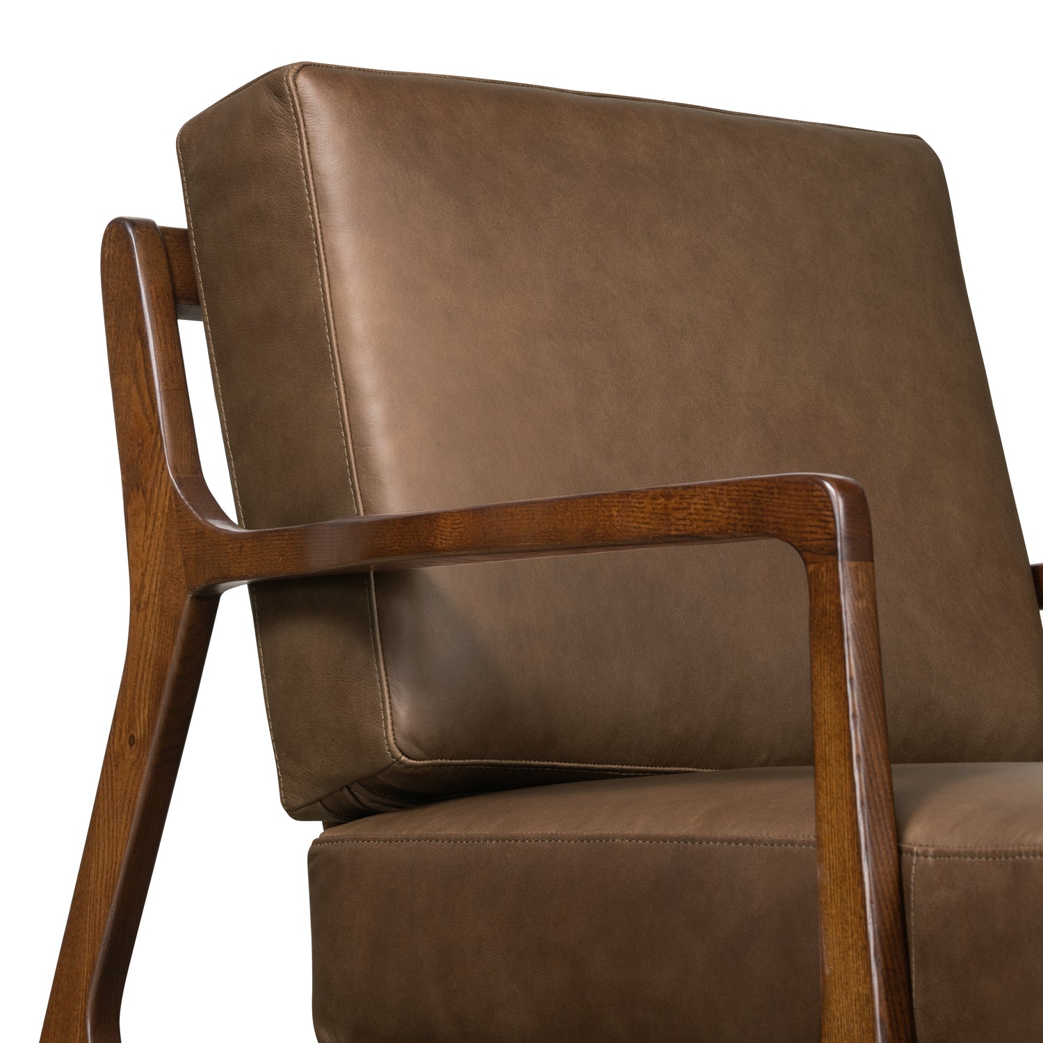 Verity Leather Lounge Chair | Cocoa Brown 