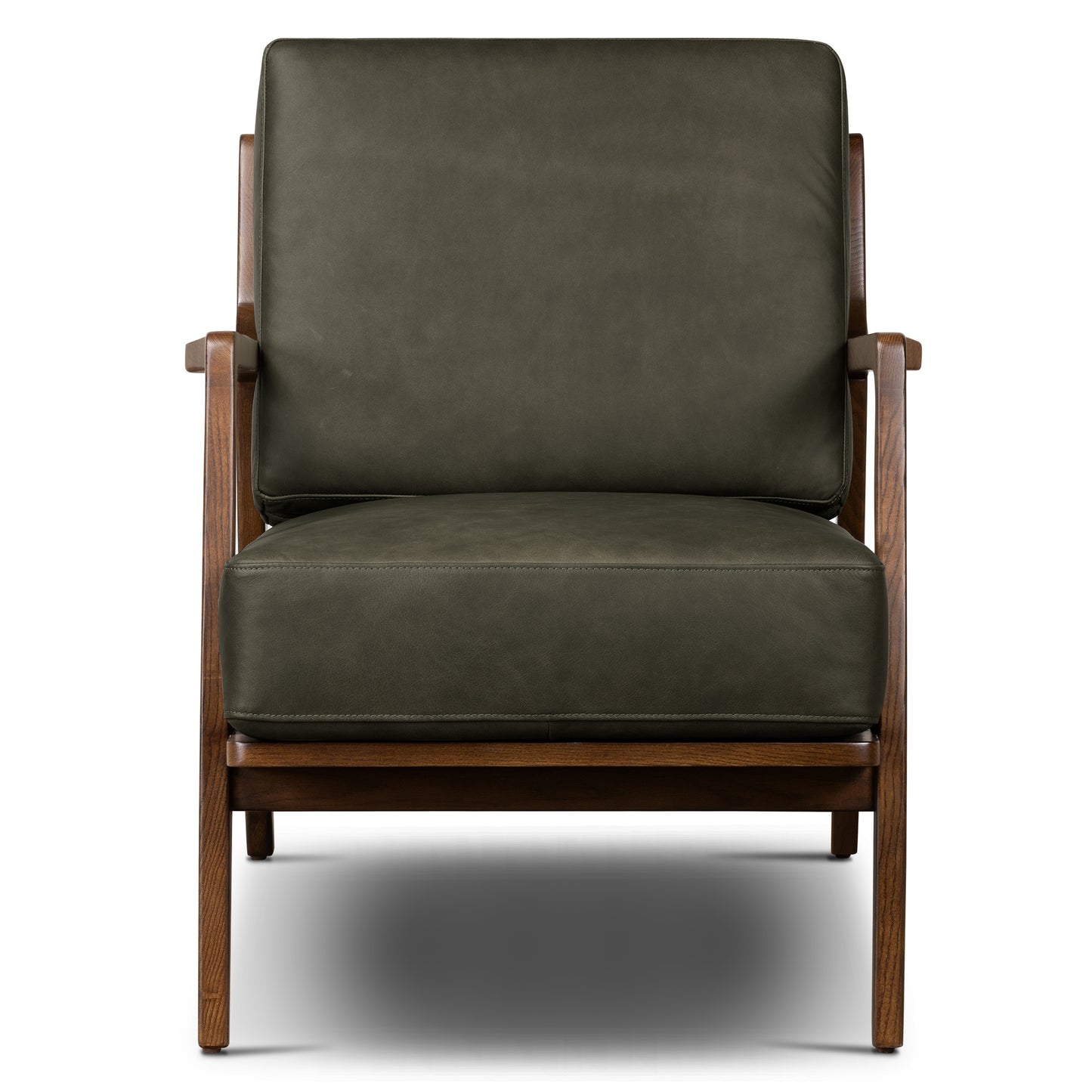 Verity Leather Lounge Chair | Olivine Green