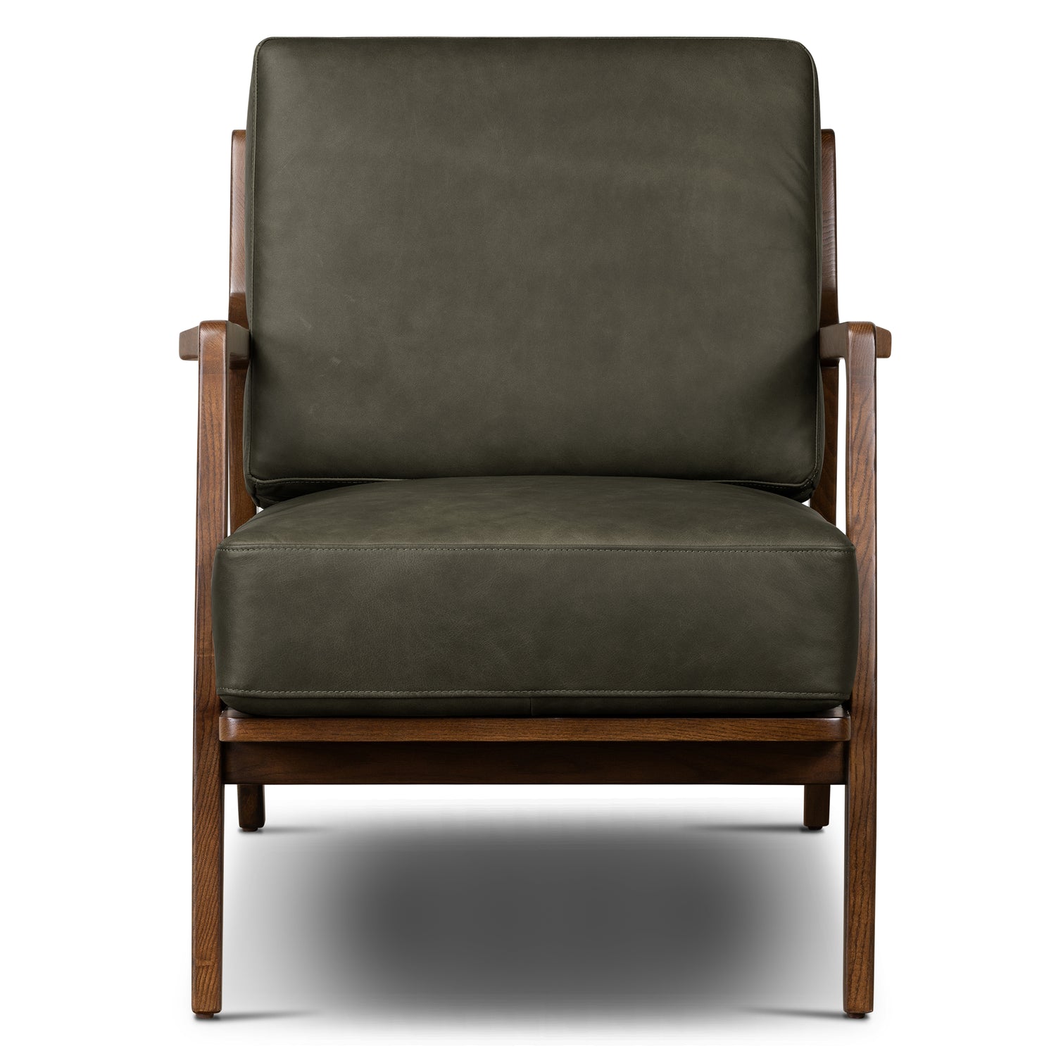 Verity Leather Lounge Chair | Olivine Green 