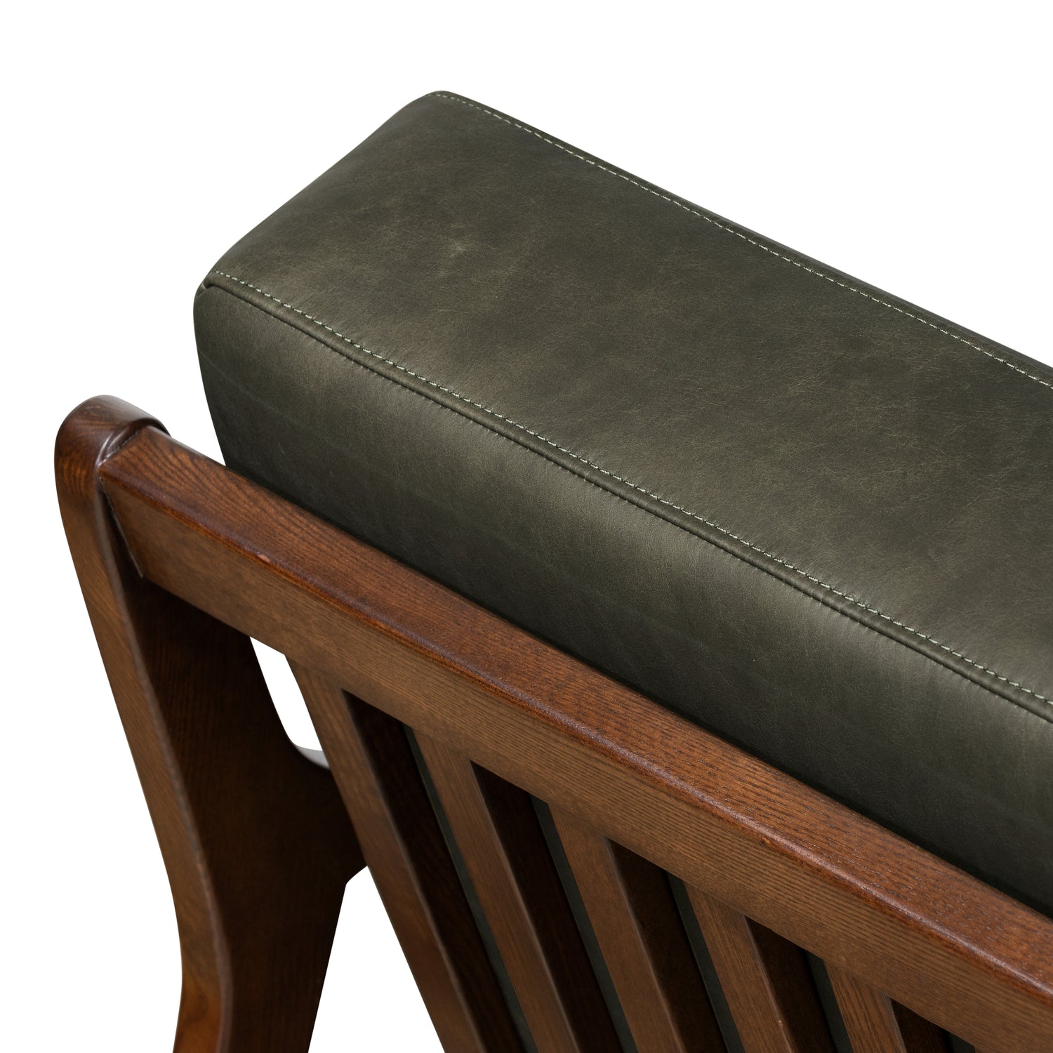 Verity Leather Lounge Chair | Olivine Green 
