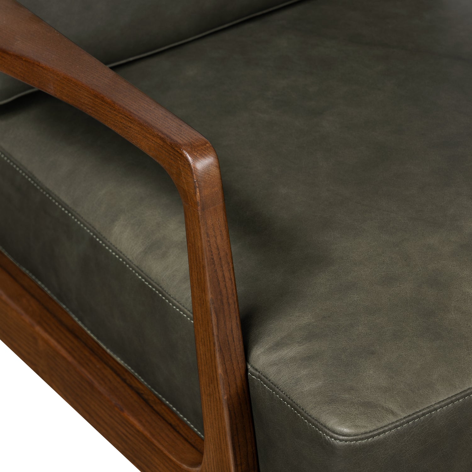 Verity Leather Lounge Chair | Olivine Green 