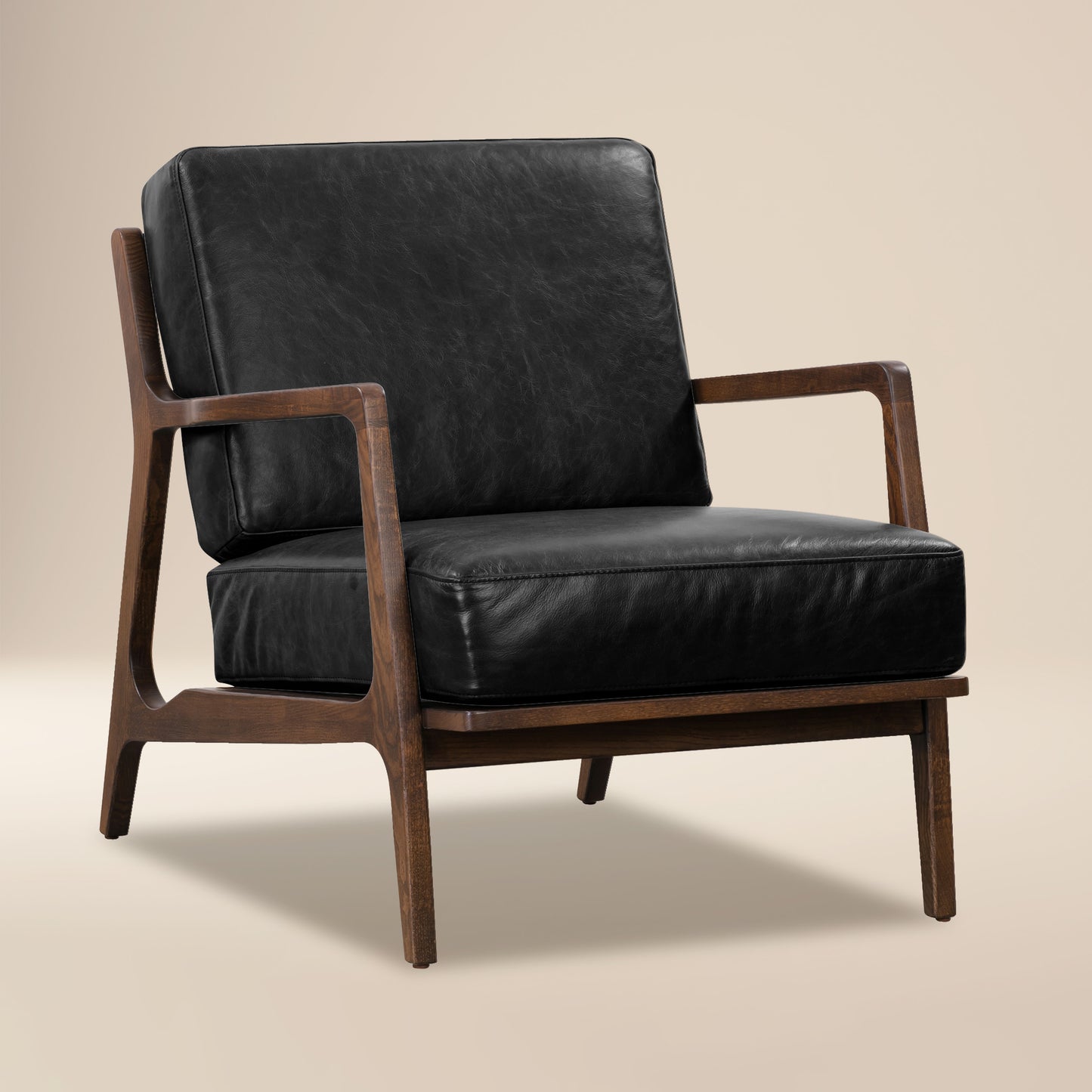 Verity Leather Lounge Chair | Onyx Black