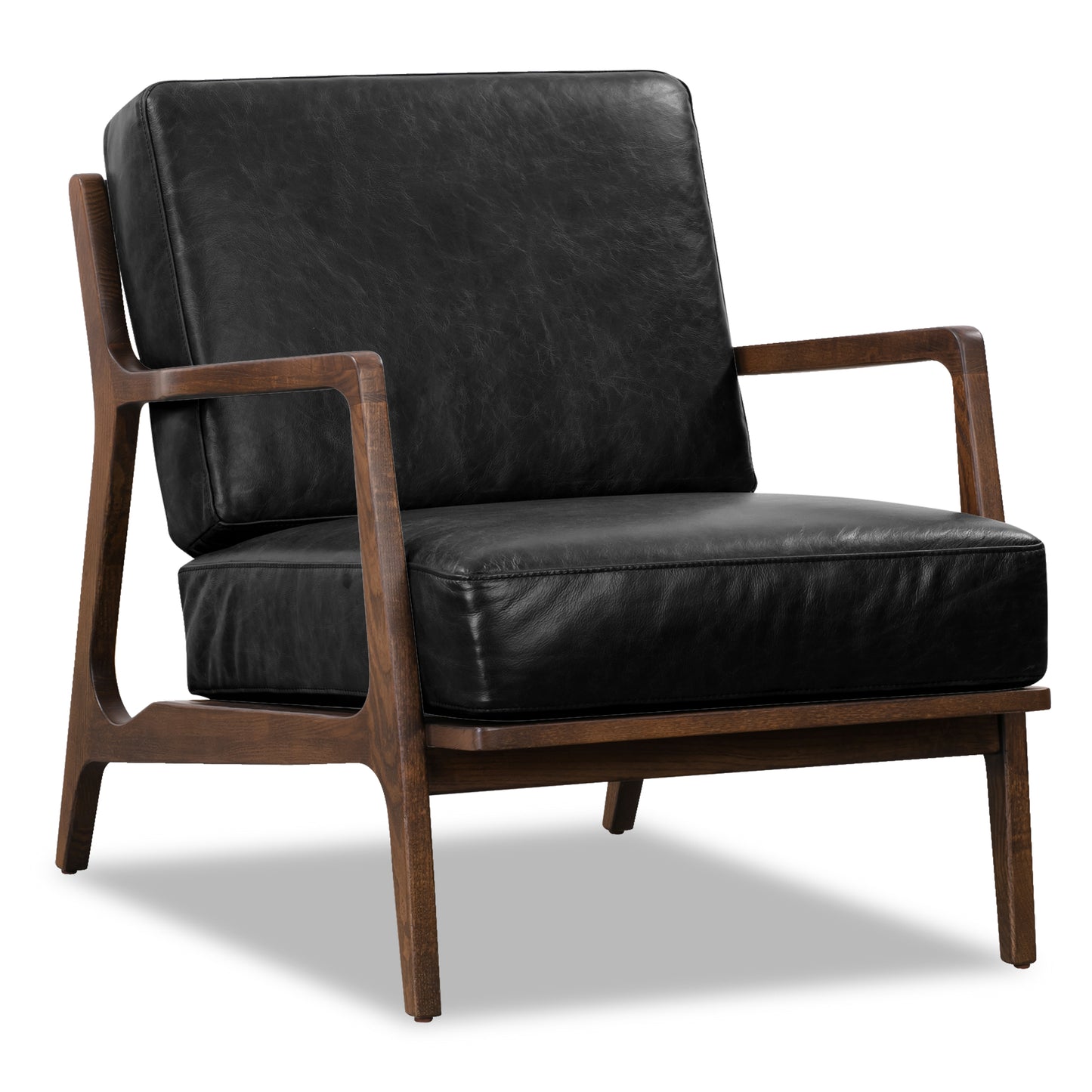Verity Leather Lounge Chair | Onyx Black