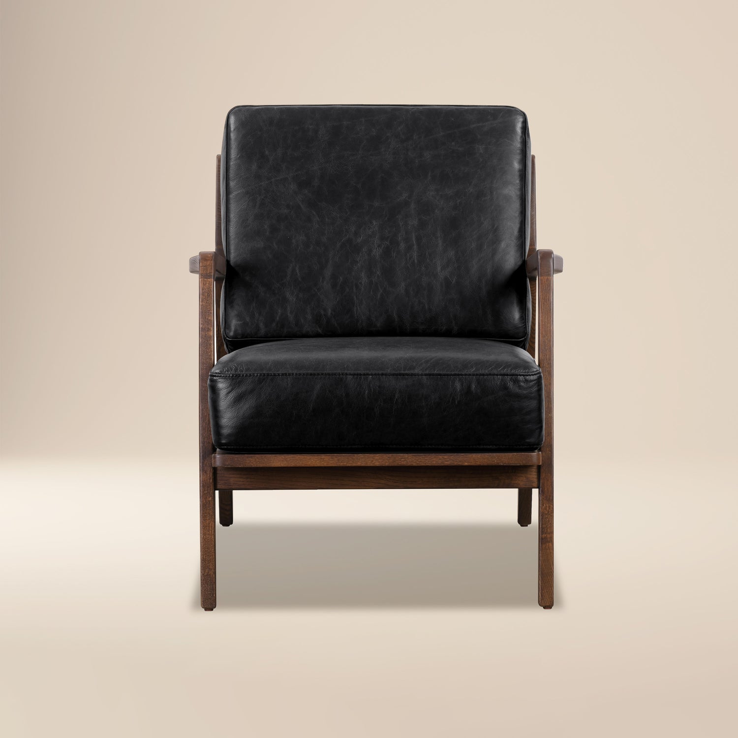 Verity Leather Lounge Chair | Onyx Black 