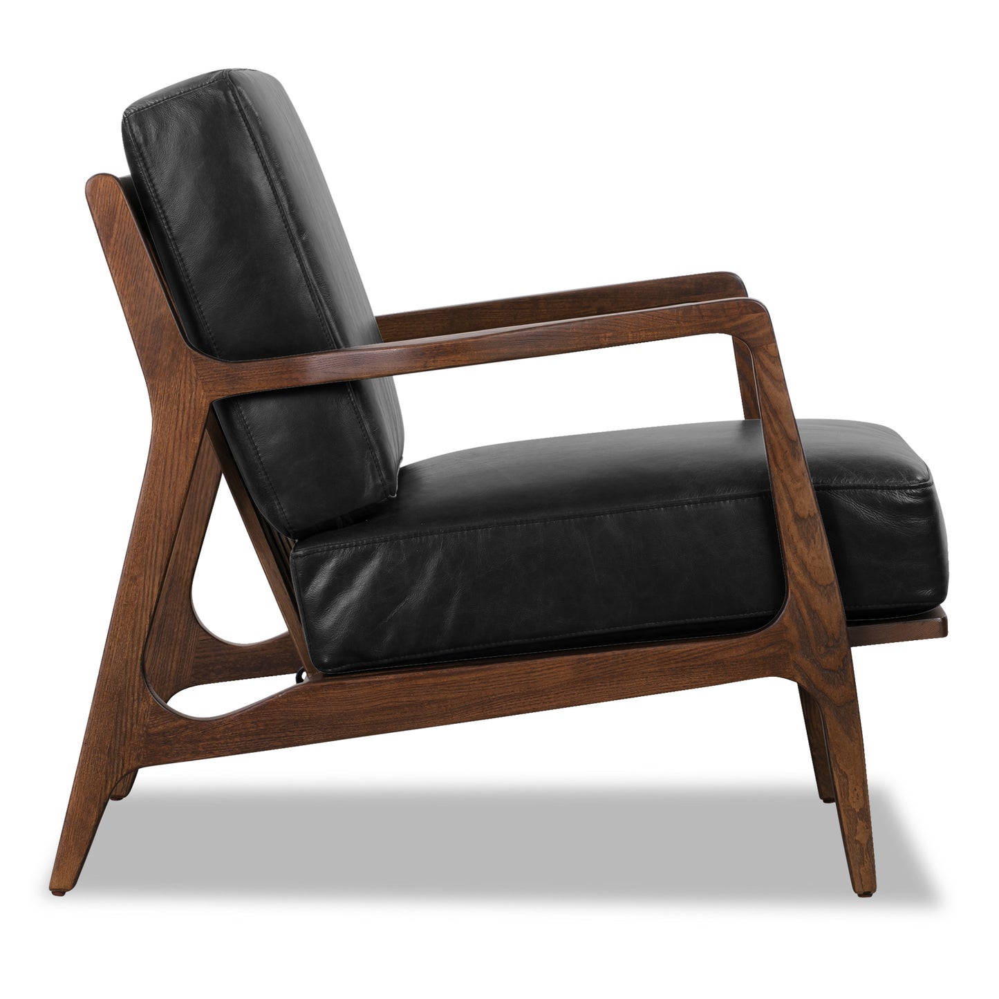 Verity Leather Lounge Chair | Onyx Black