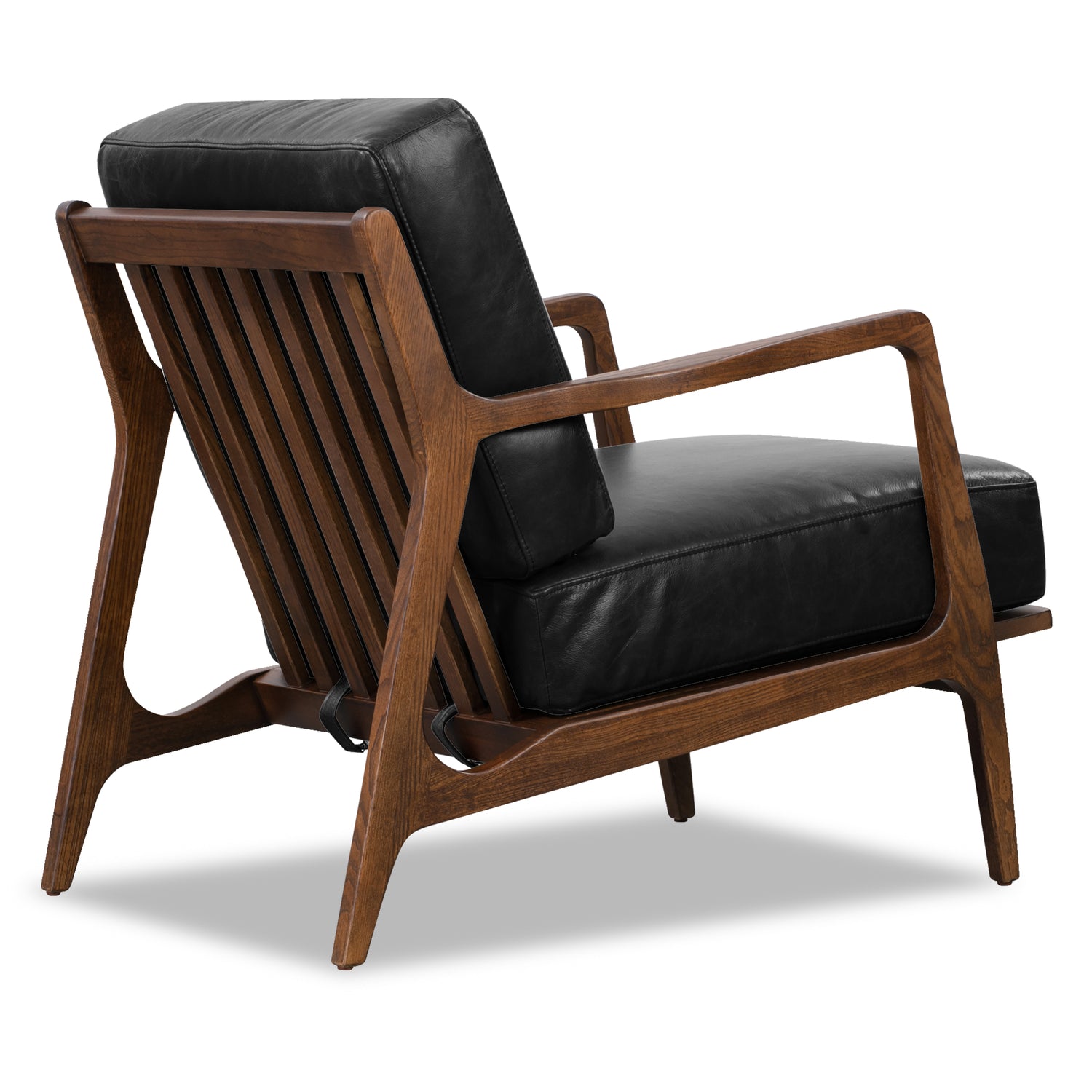 Verity Leather Lounge Chair | Onyx Black 
