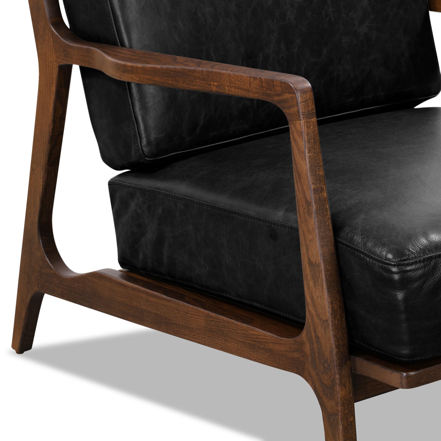 Verity Leather Lounge Chair | Onyx Black