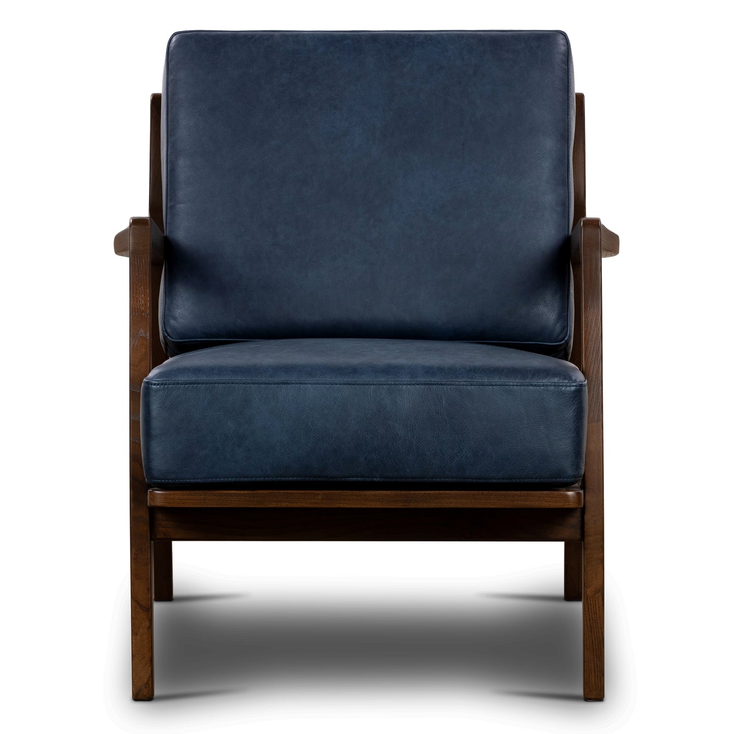 Verity Leather Lounge Chair | Midnight Blue