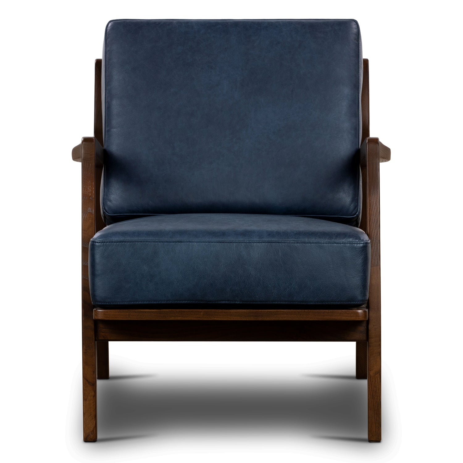 Verity Leather Lounge Chair | Midnight Blue 