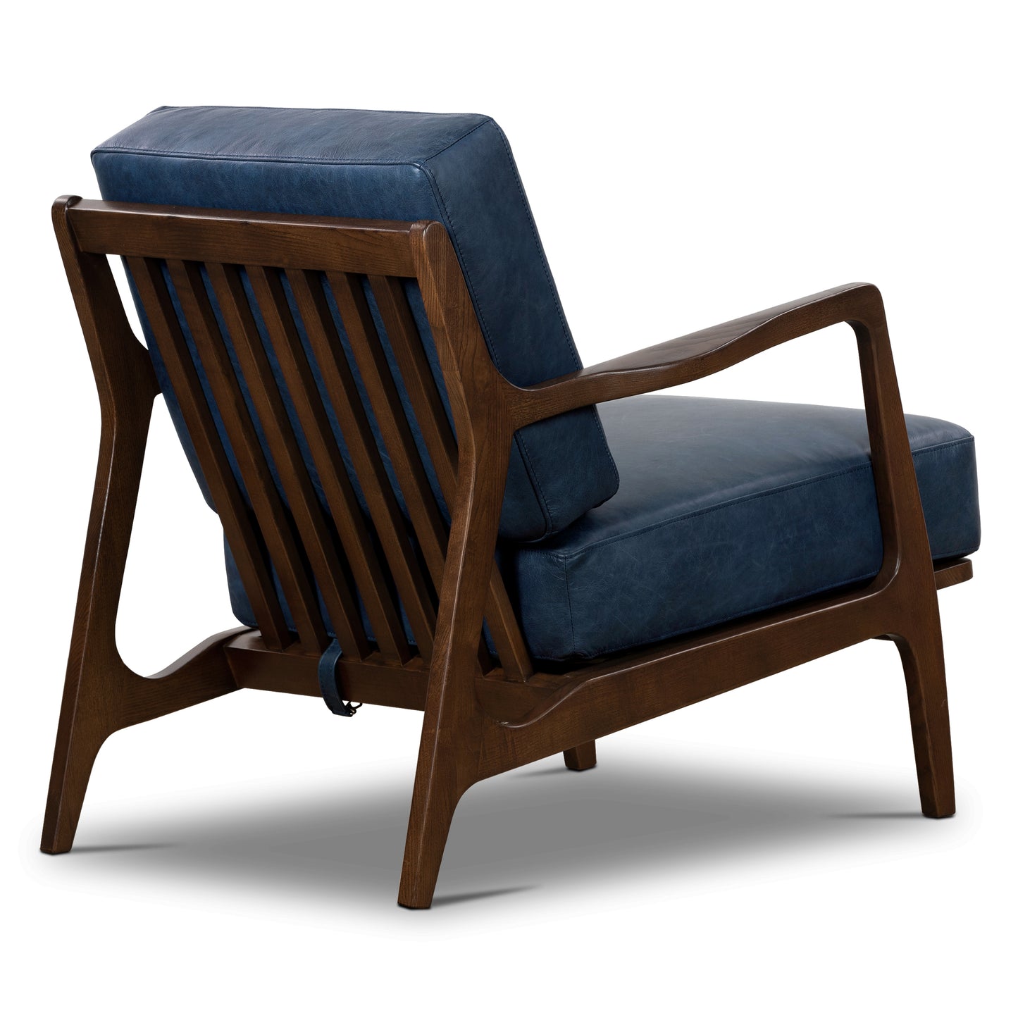 Verity Leather Lounge Chair | Midnight Blue