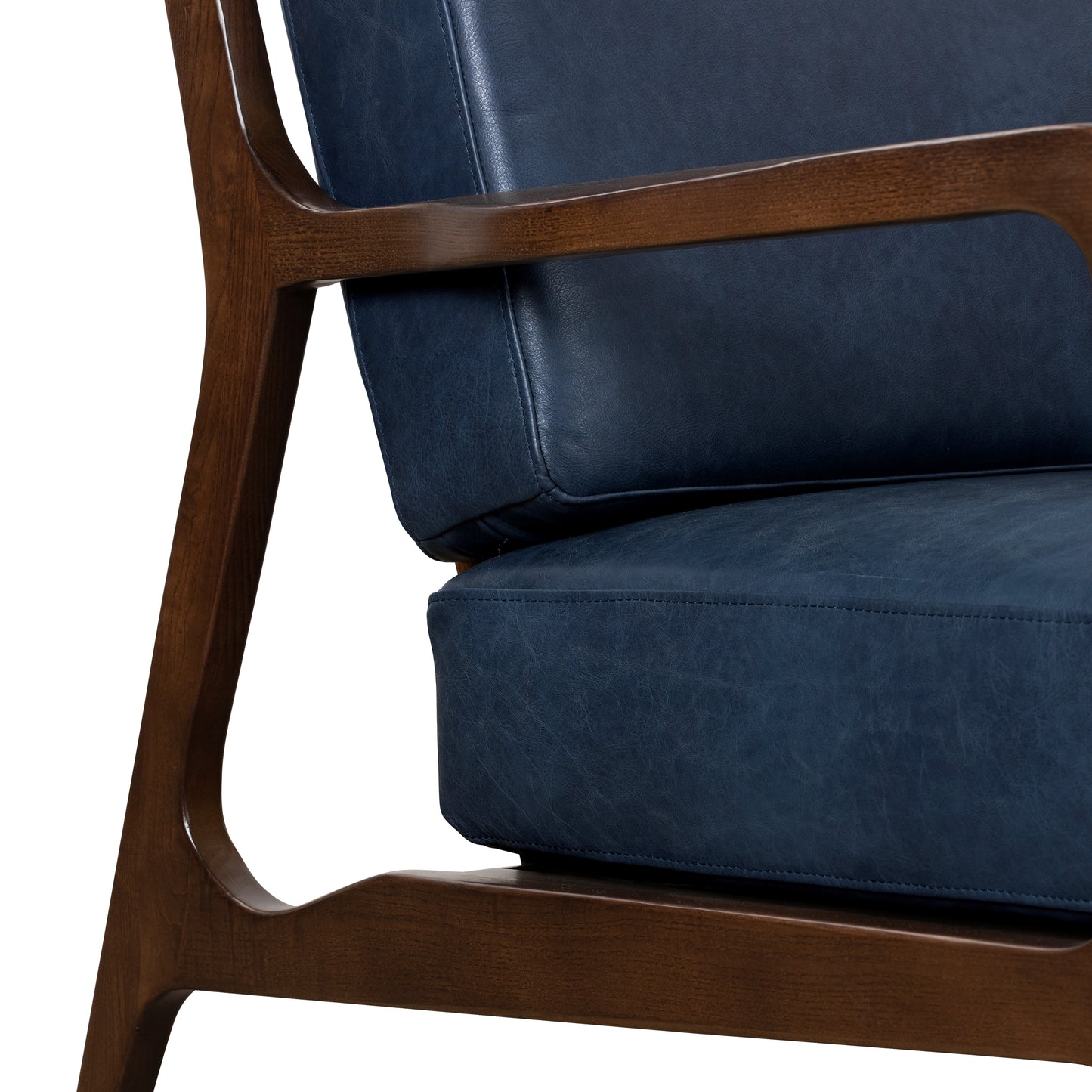 Verity Leather Lounge Chair | Midnight Blue