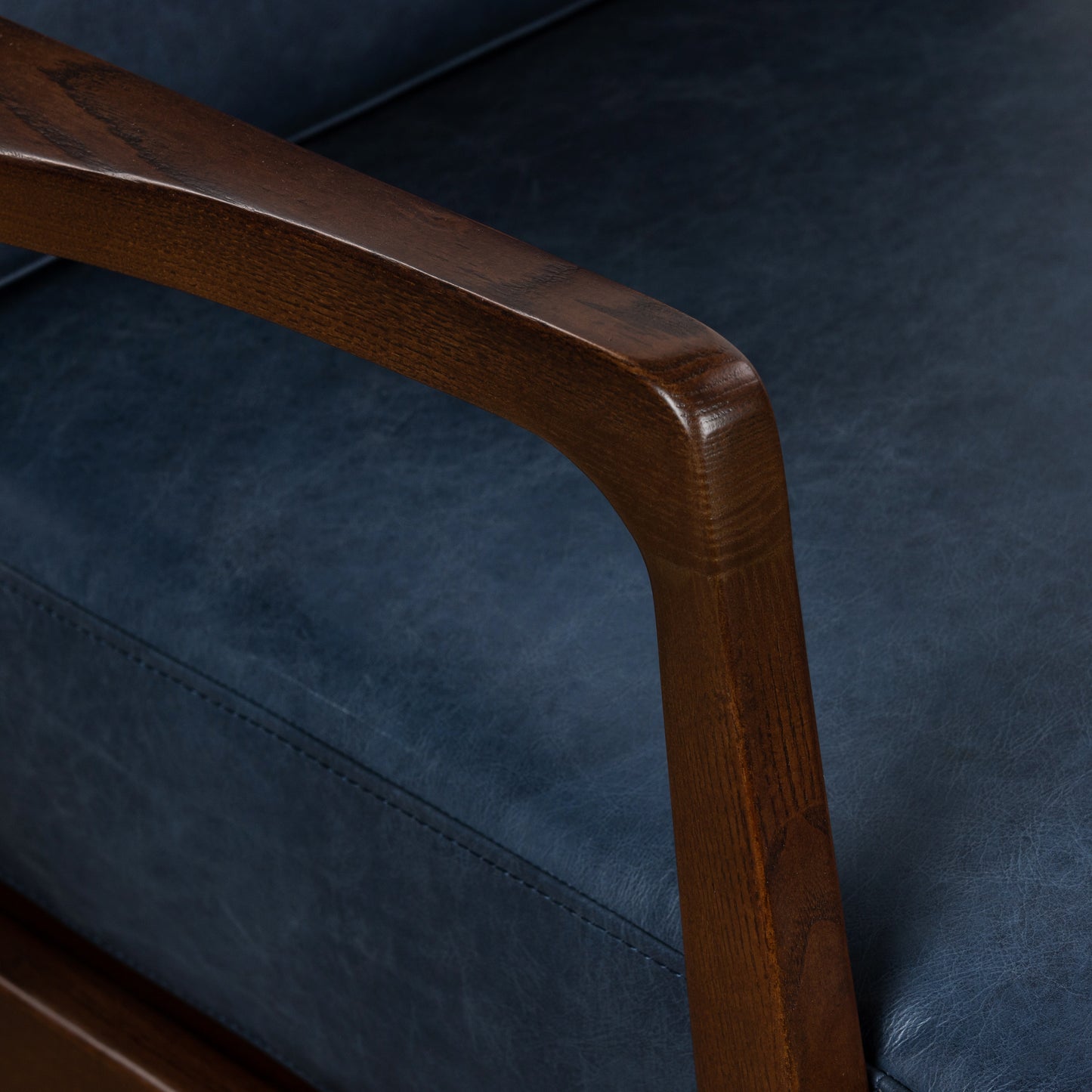 Verity Leather Lounge Chair | Midnight Blue
