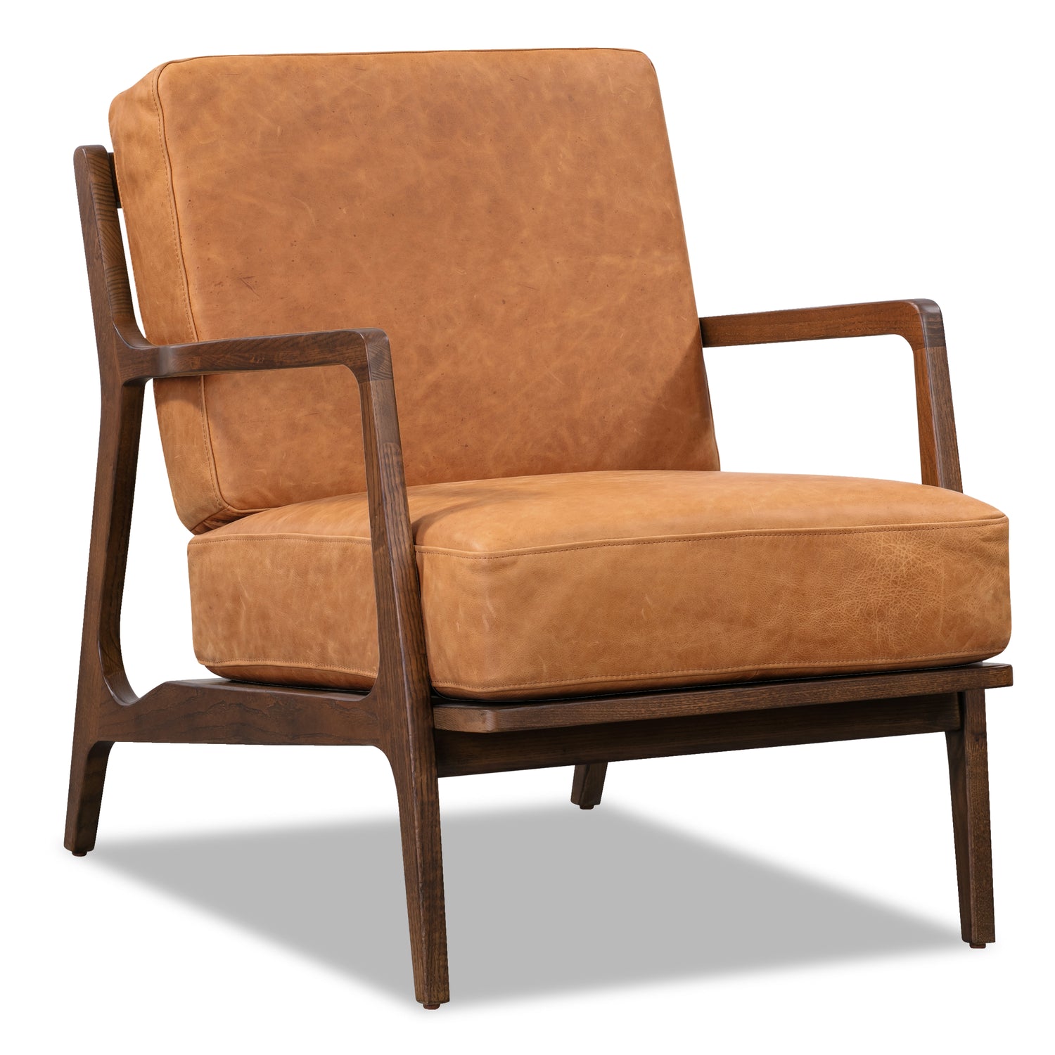 Verity Leather Lounge Chair | Cognac Tan 