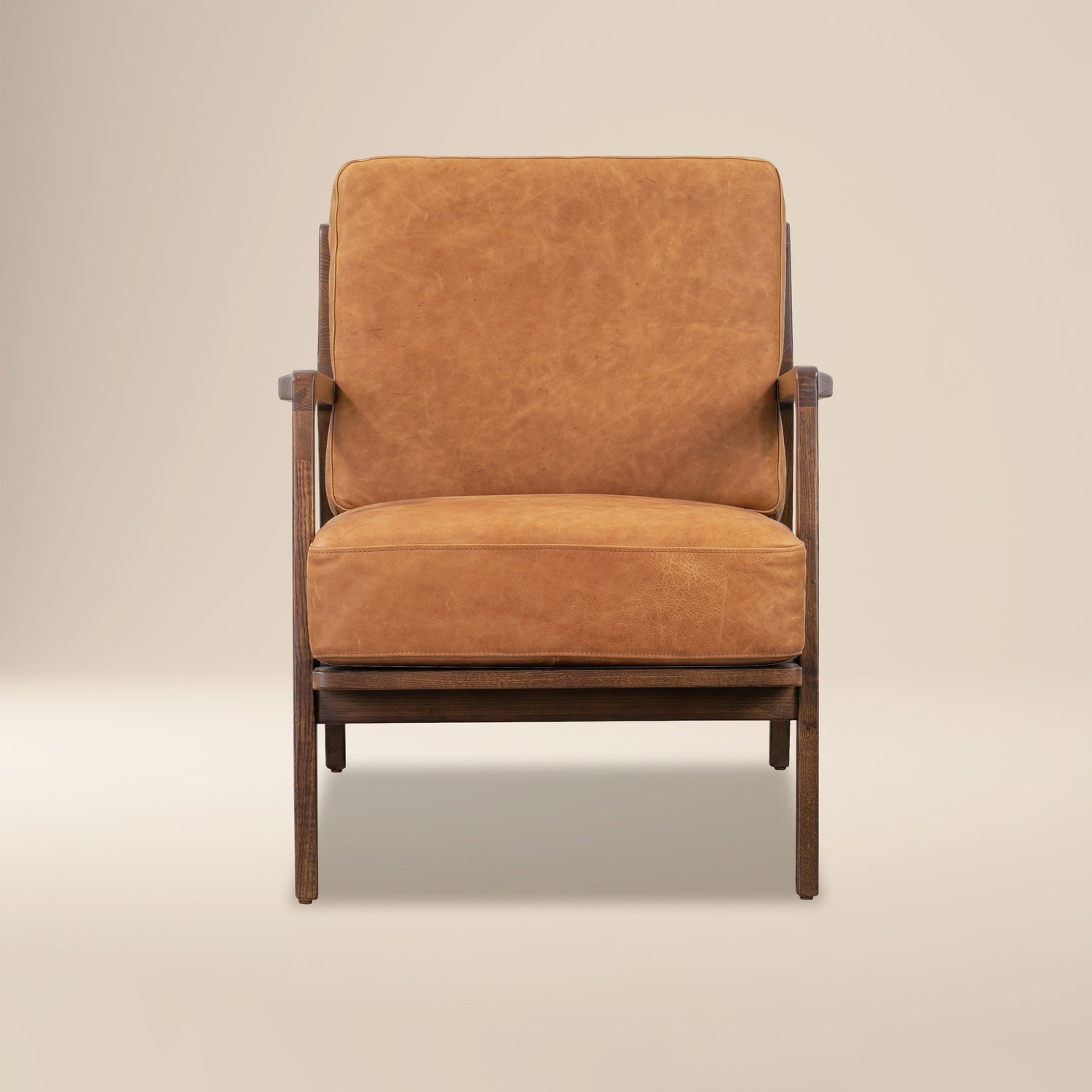 Verity Leather Lounge Chair | Cognac Tan 