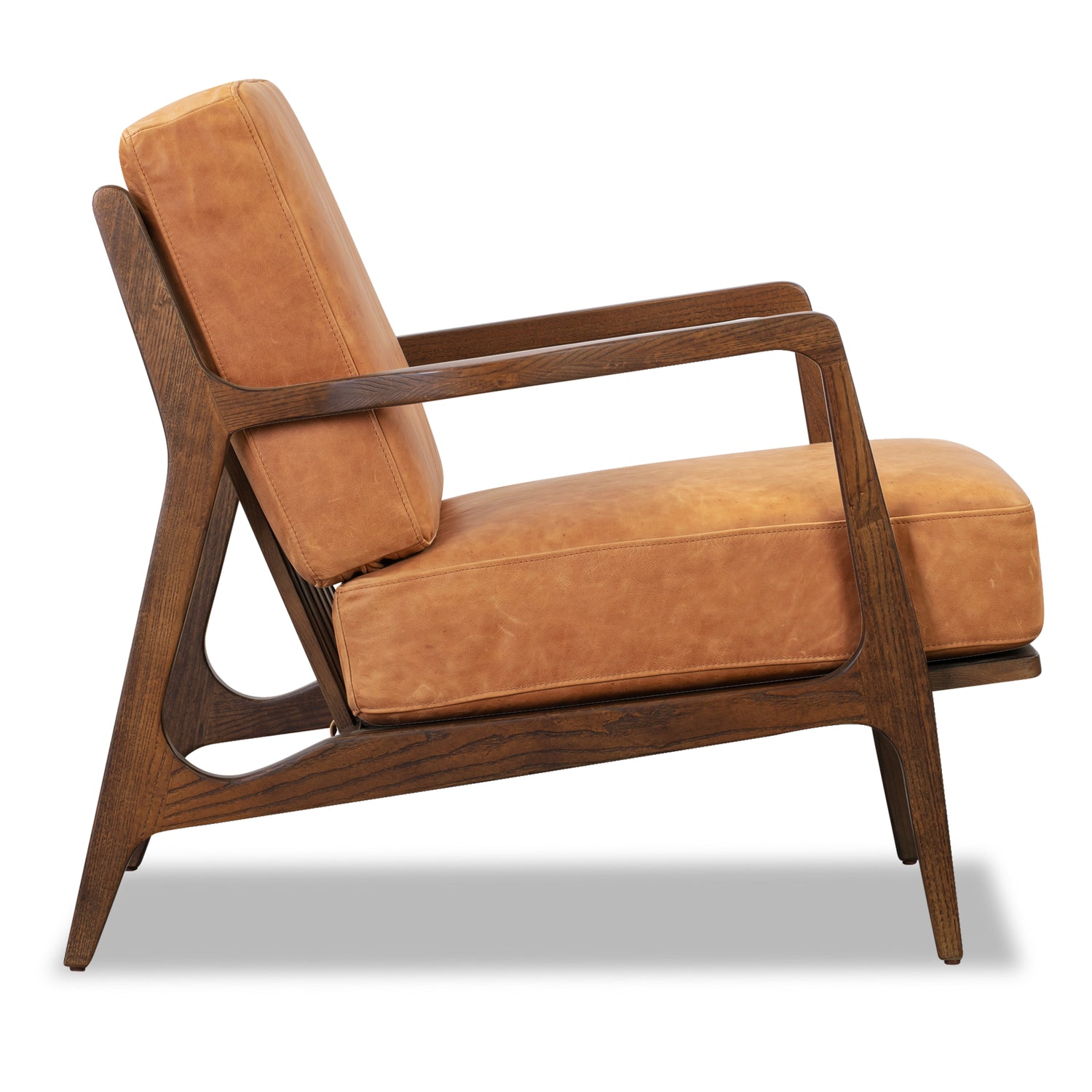 Verity Leather Lounge Chair | Cognac Tan 