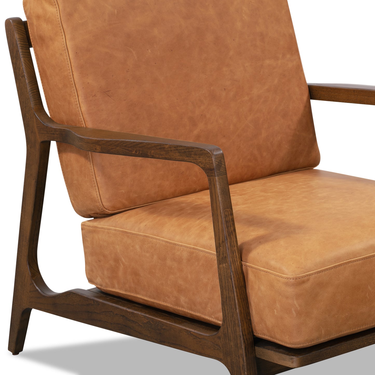 Verity Leather Lounge Chair | Cognac Tan