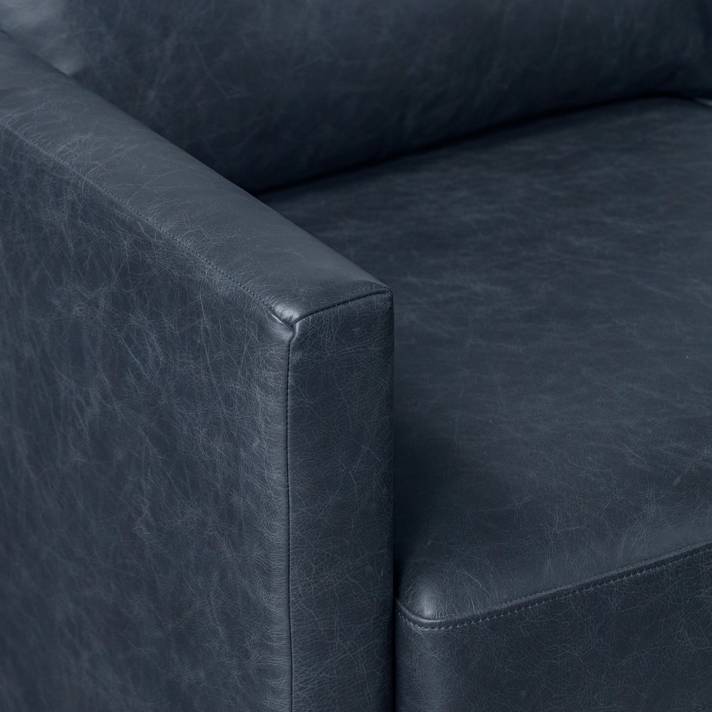 Nolita 85" Leather Sofa | Nightfall Blue