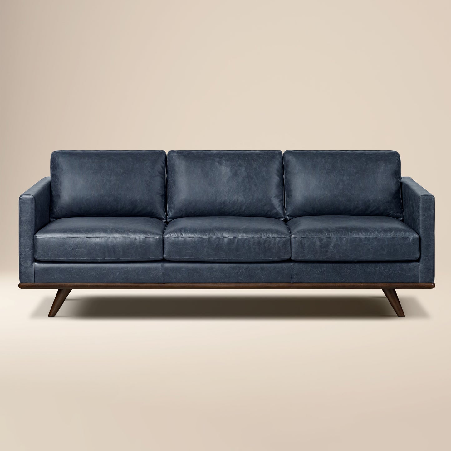 Nolita 85" Leather Sofa | Nightfall Blue
