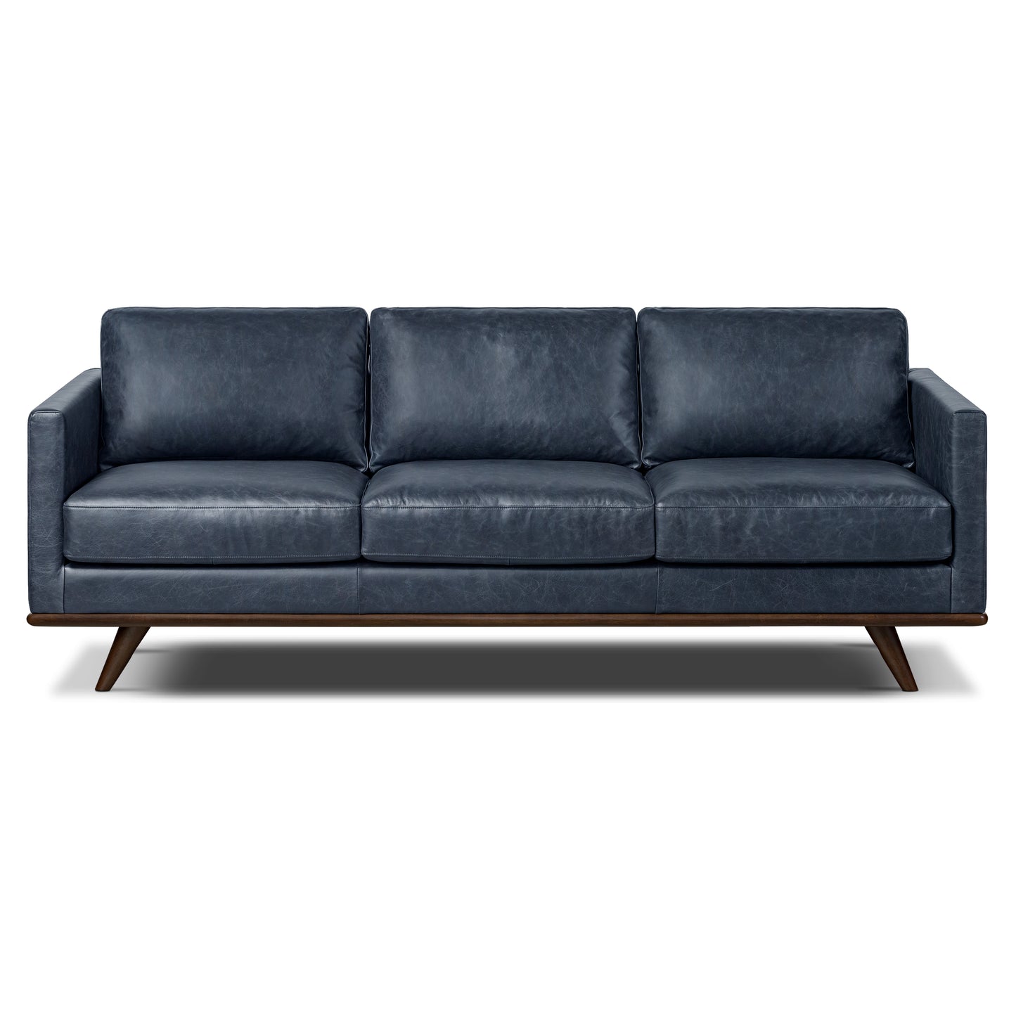 Nolita 85" Leather Sofa | Nightfall Blue