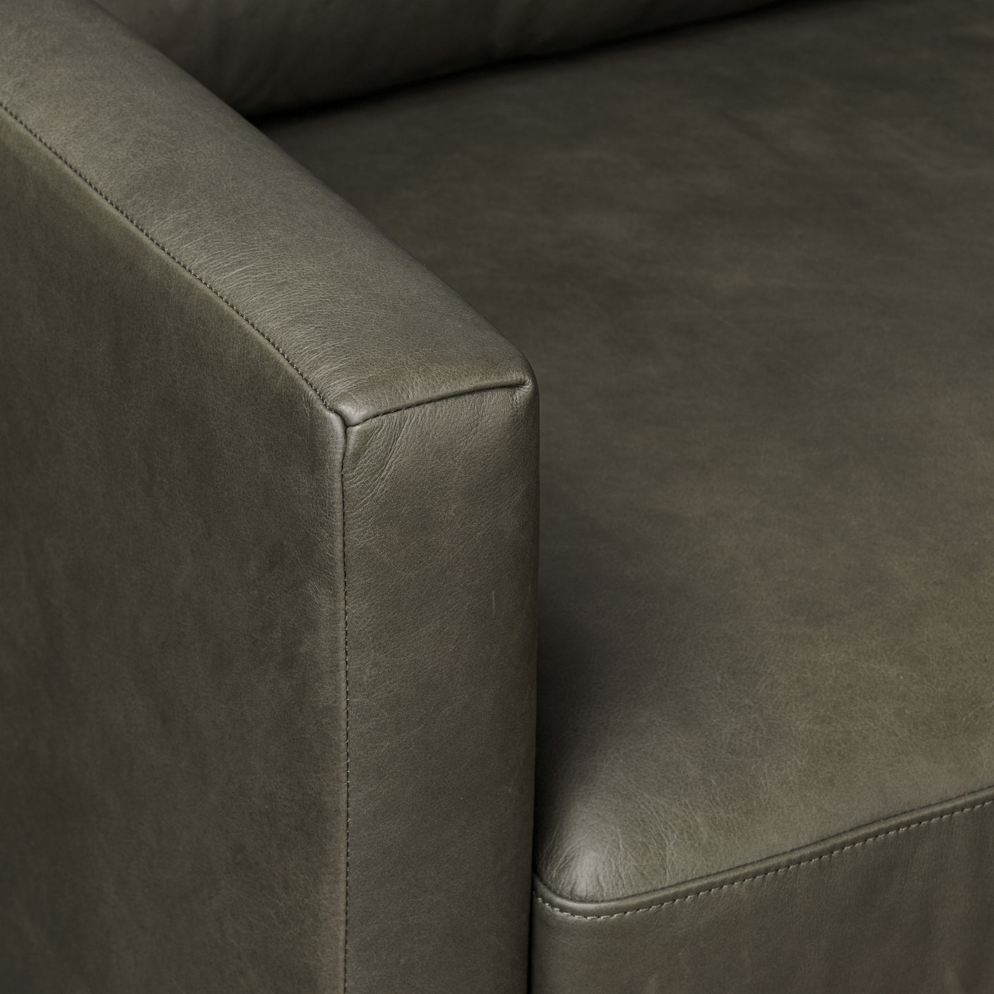 Nolita 85" Leather Sofa | Olivine Green