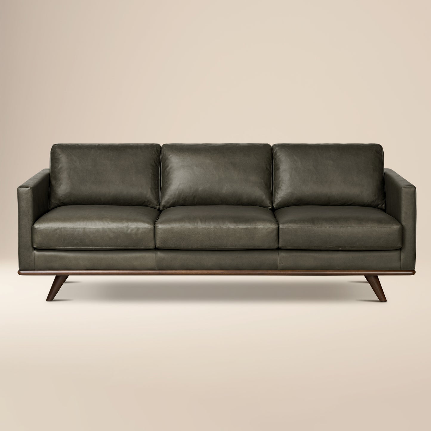 Nolita 85" Leather Sofa | Olivine Green