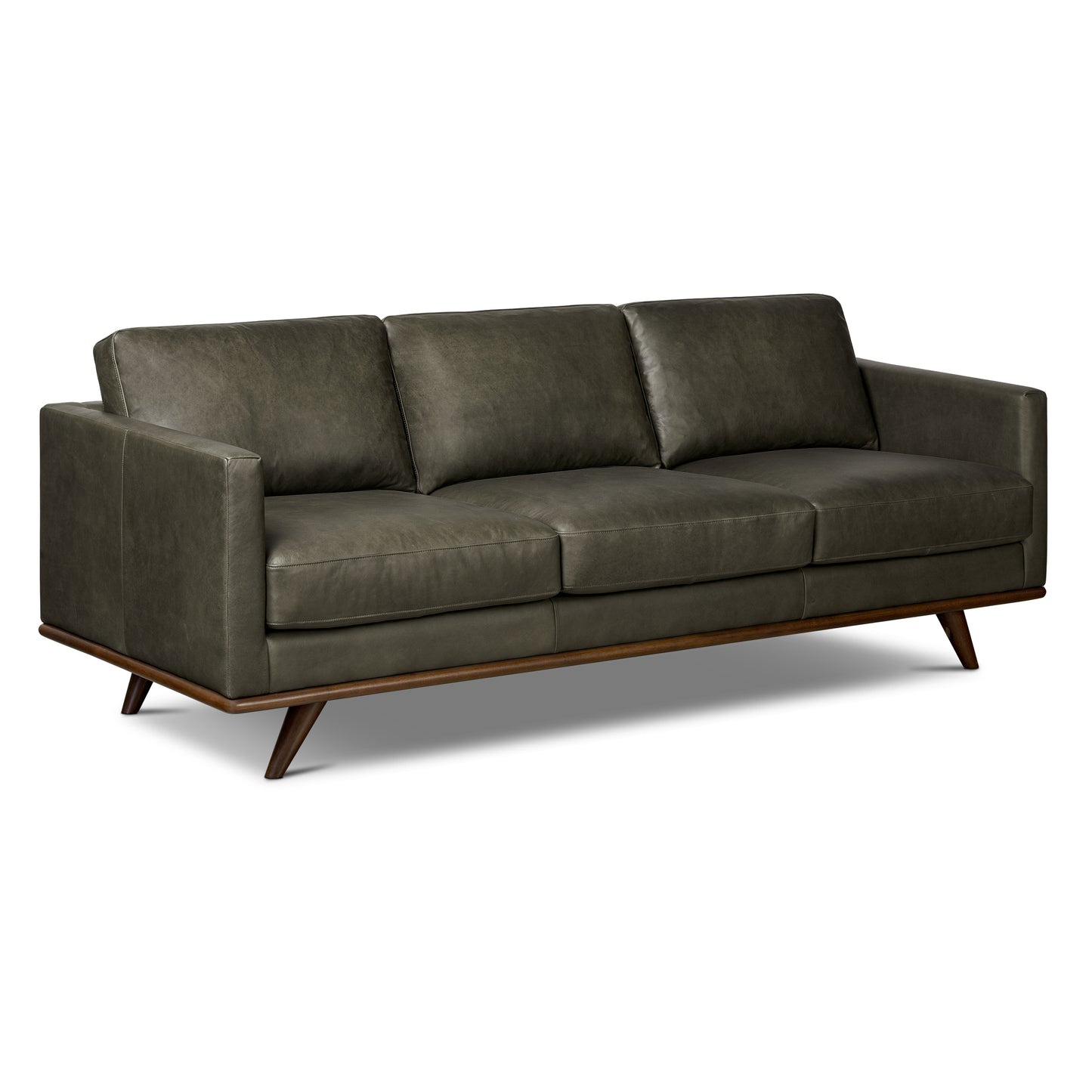 Nolita 85" Leather Sofa | Olivine Green