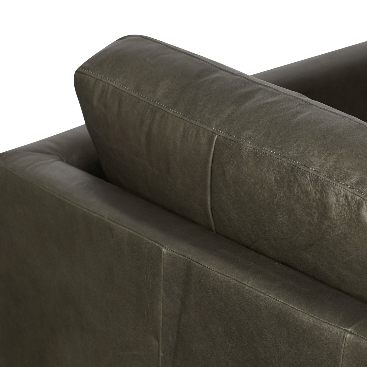 Nolita 85" Leather Sofa | Olivine Green