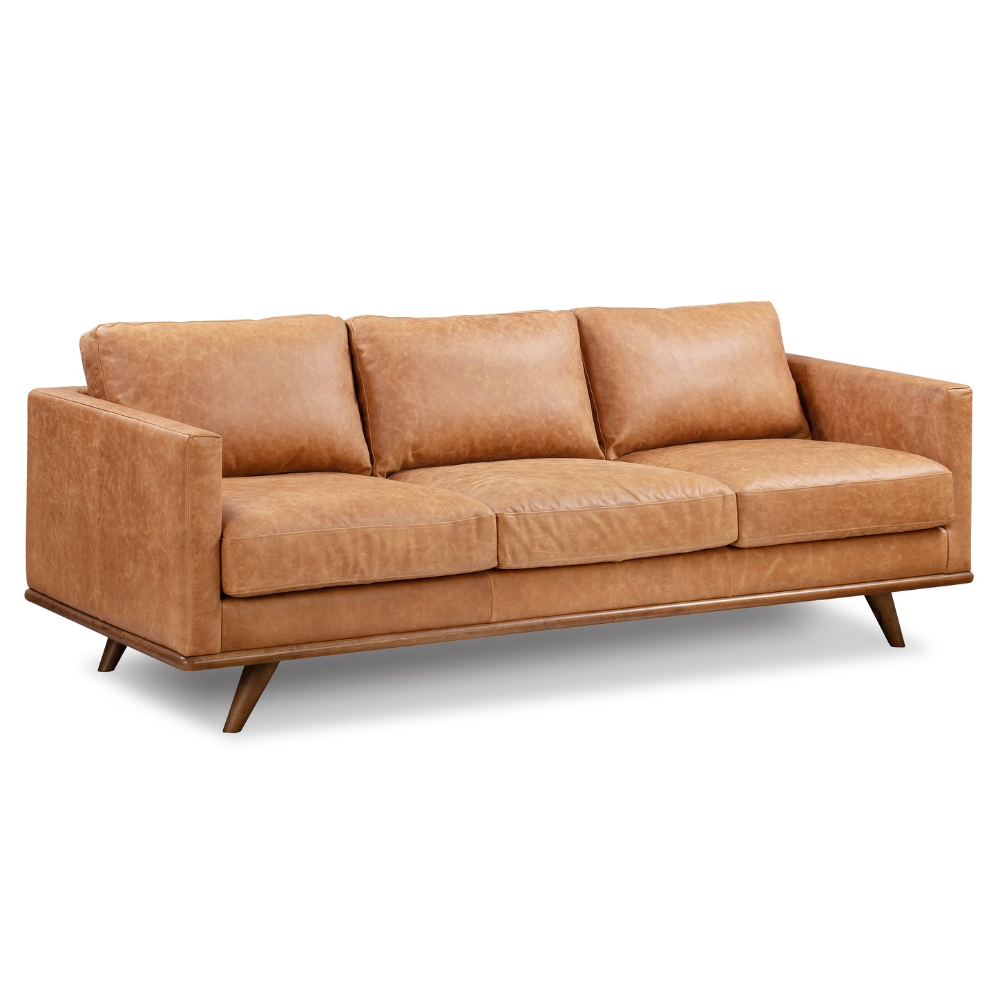 Nolita 85" Leather Sofa | Cognac Tan