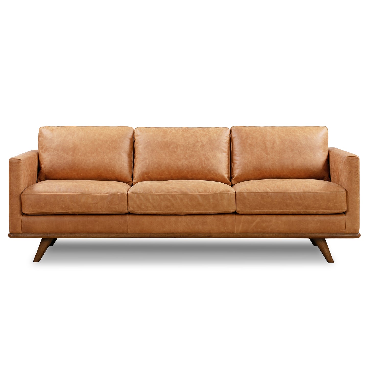 Nolita 85" Leather Sofa | Cognac Tan