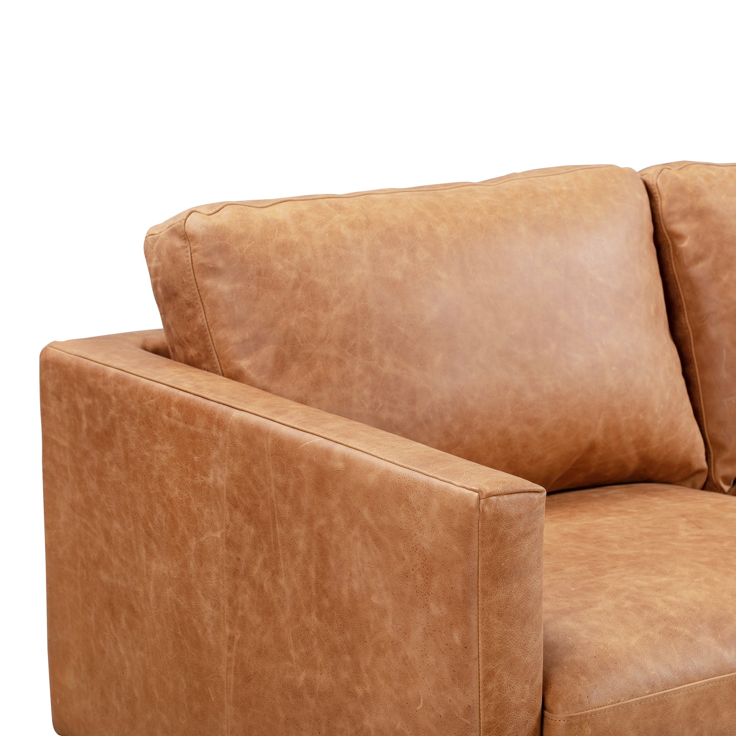 Nolita 85" Leather Sofa | Cognac Tan