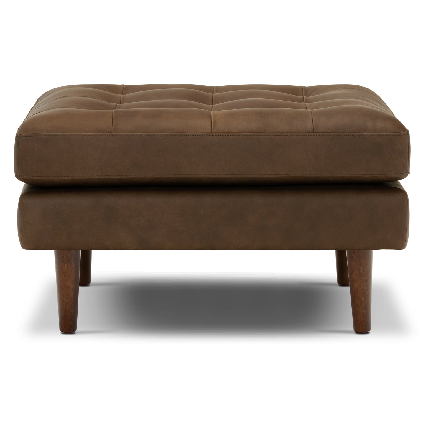 Napa Leather Ottoman | Cocoa Brown