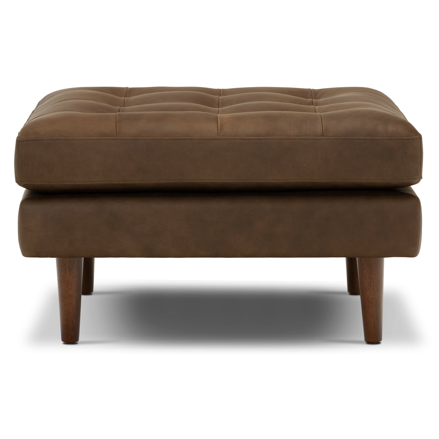 Napa Leather Ottoman | Cocoa Brown 