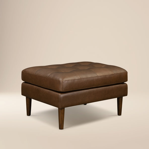 Napa Leather Ottoman | Cocoa Brown